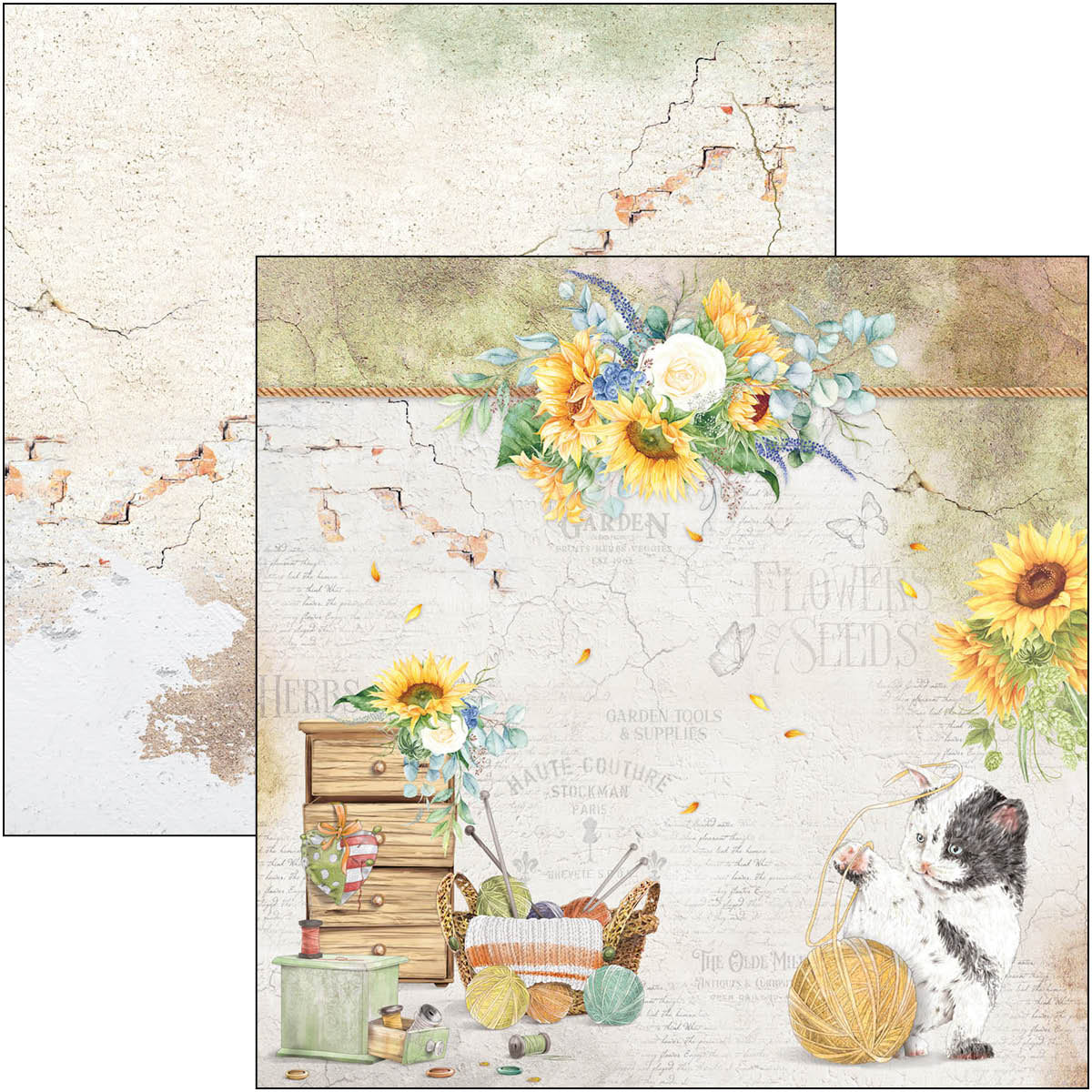 Ciao Bella Farmhouse Garden Paper Pad 8"x8" 12/Pkg