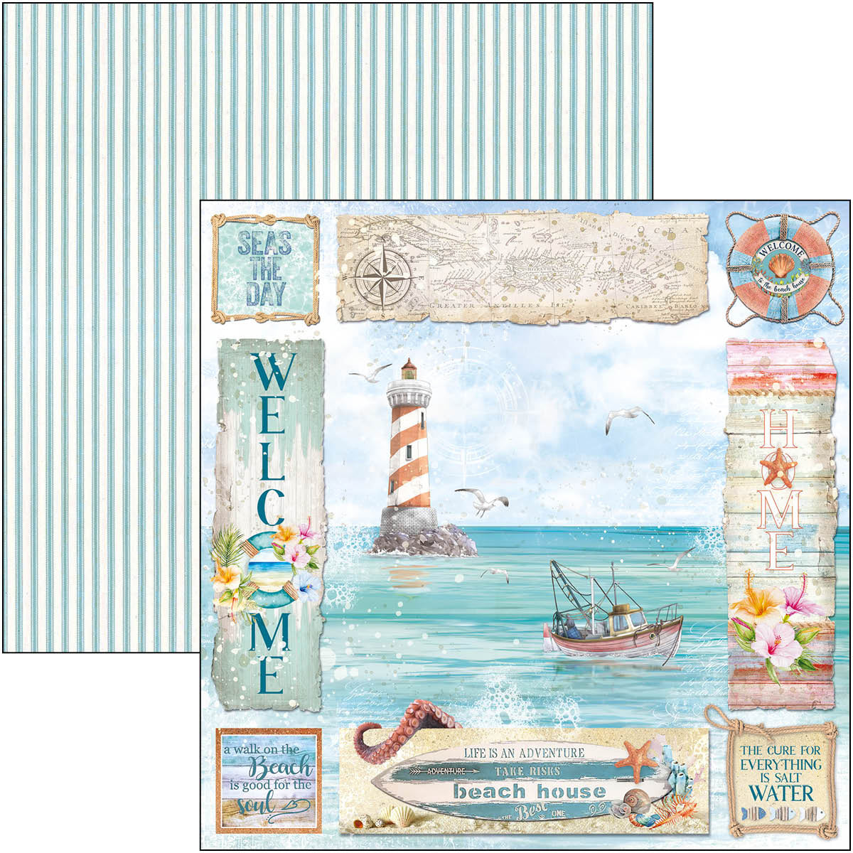 Ciao Bella Summer Breeze Paper Pad 8"x8" 12/Pkg