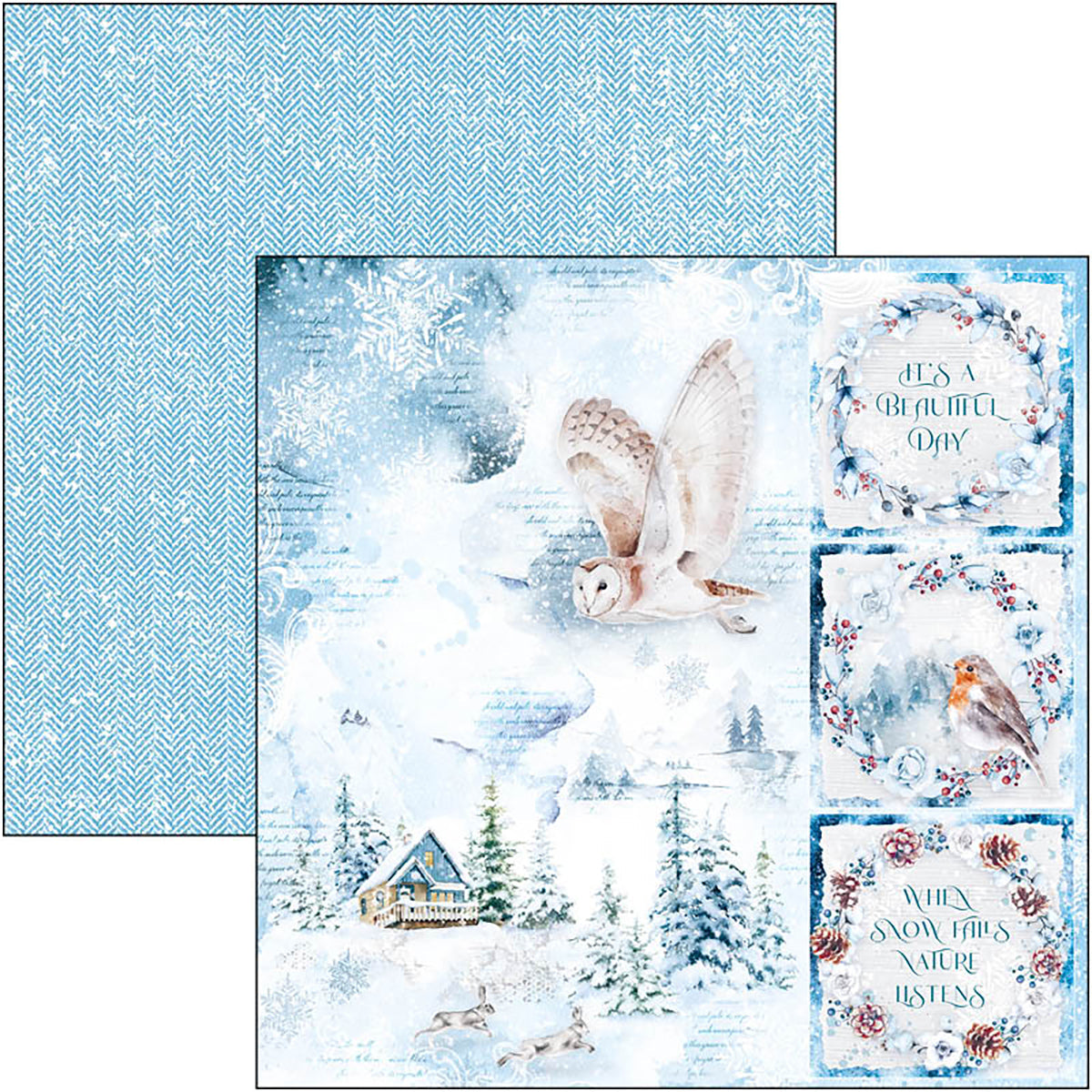 Ciao Bella Winter Journey Paper Pad 8"x8" 12/Pkg