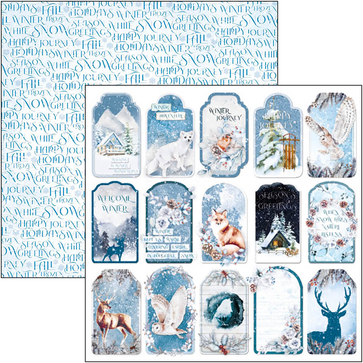 Ciao Bella Winter Journey Paper Pad 8"x8" 12/Pkg