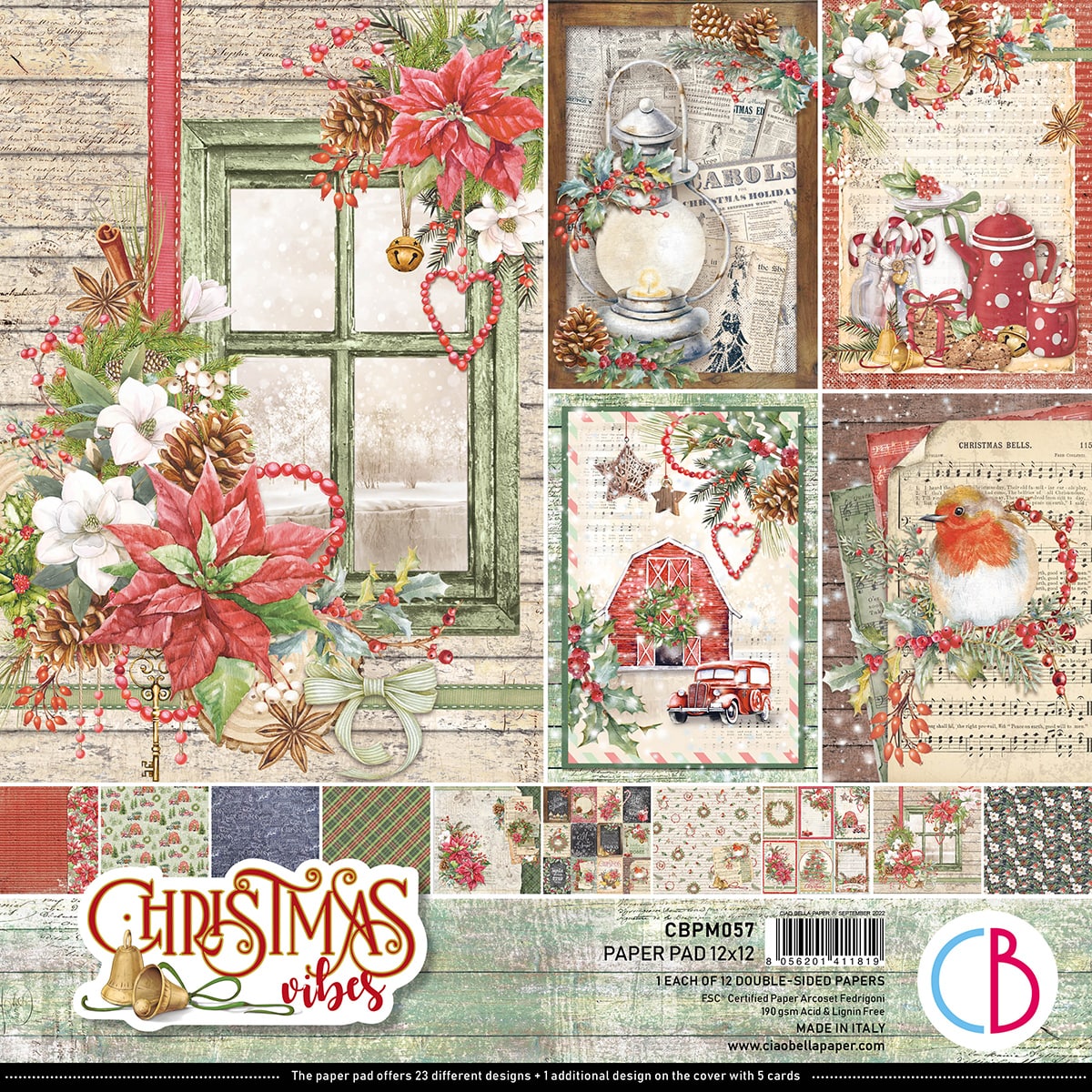 Christmas Vibes Pad 12x12 12/Pkg