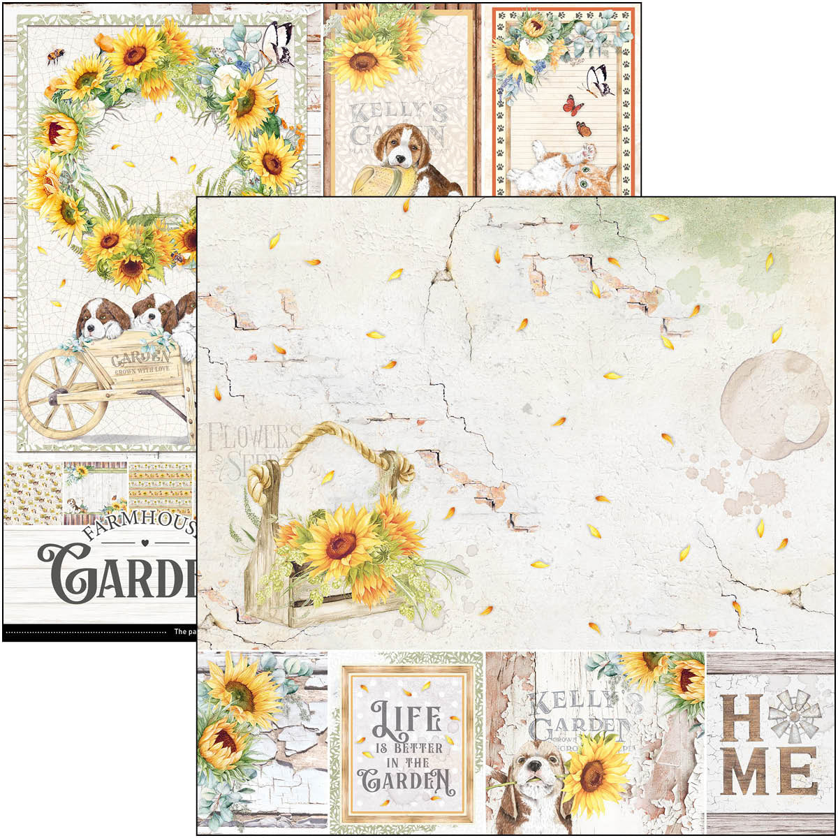 Ciao Bella Farmhouse Garden Paper Pad 12"x12" 12/Pkg