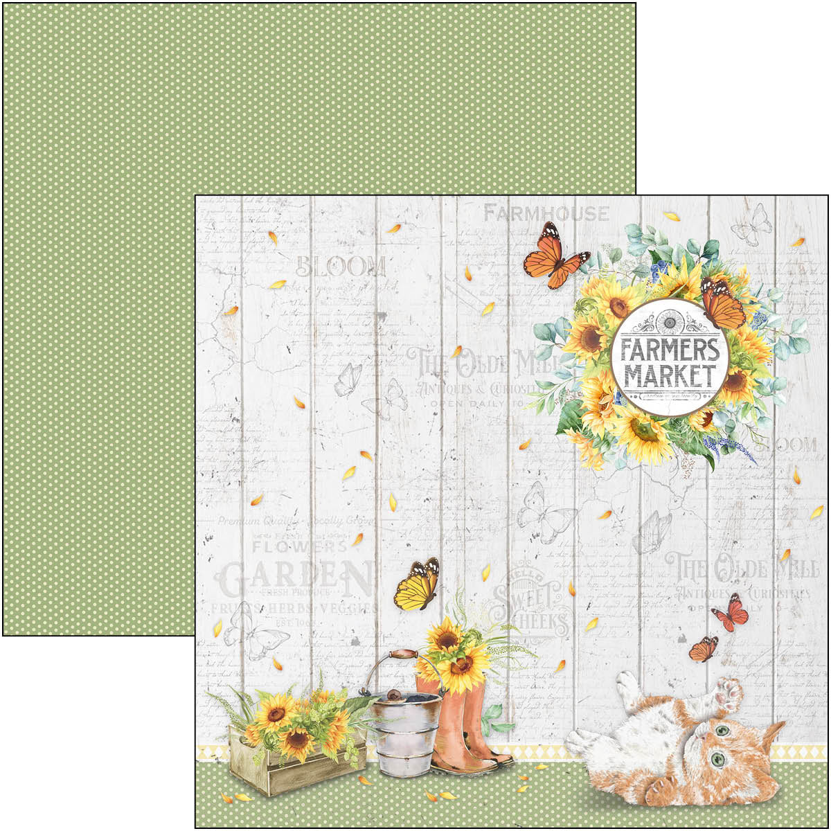 Ciao Bella Farmhouse Garden Paper Pad 12"x12" 12/Pkg