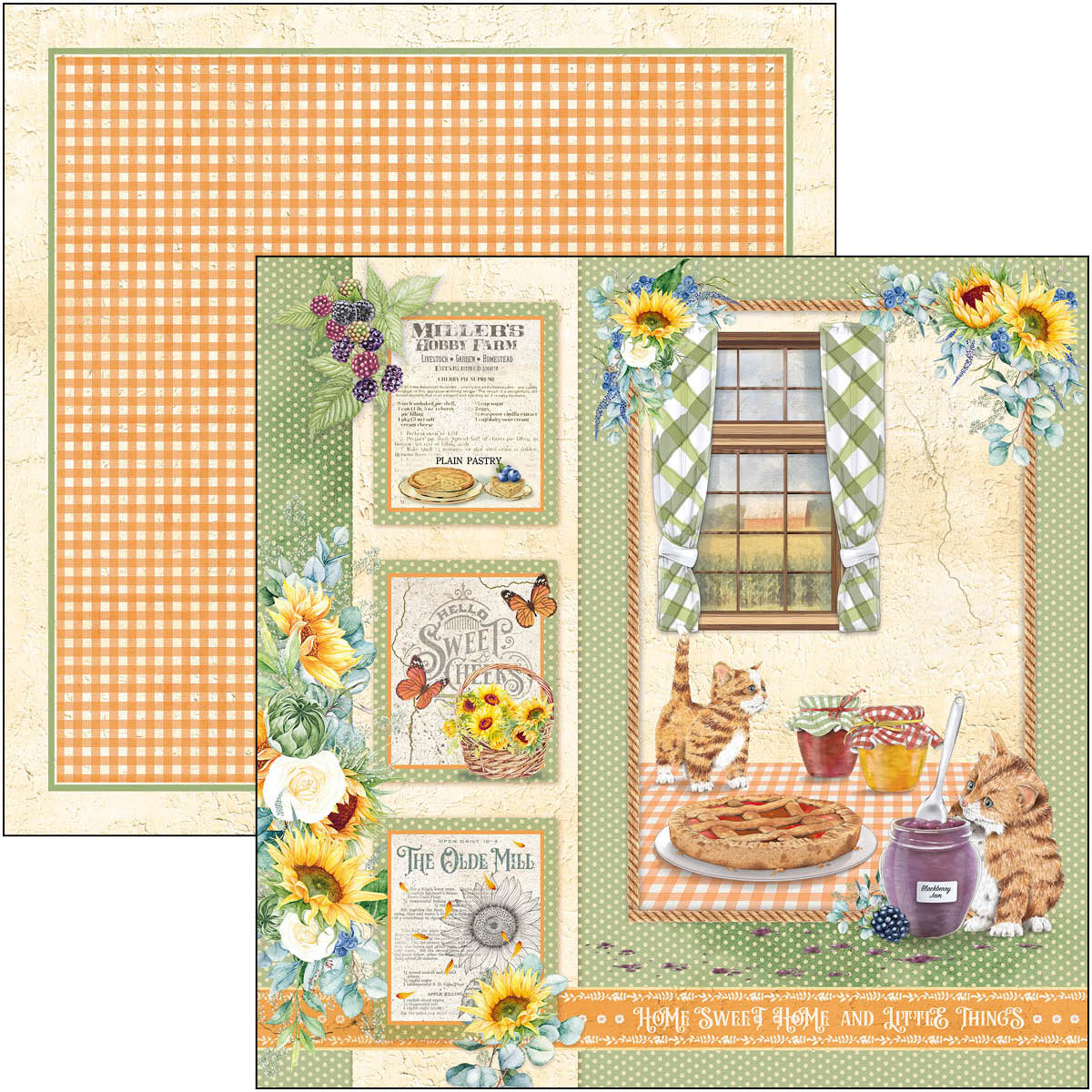 Ciao Bella Farmhouse Garden Paper Pad 12"x12" 12/Pkg