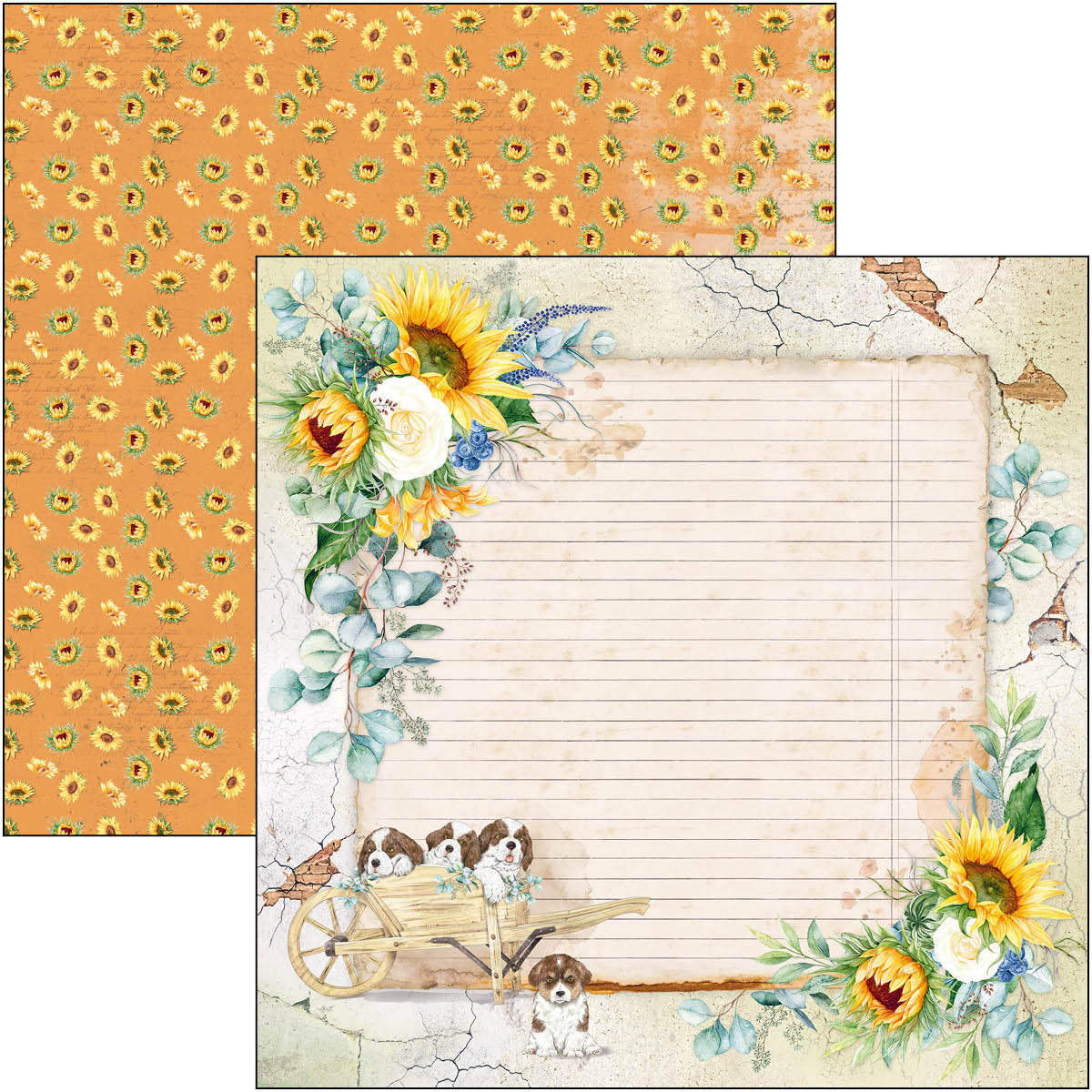 Ciao Bella Farmhouse Garden Paper Pad 12"x12" 12/Pkg