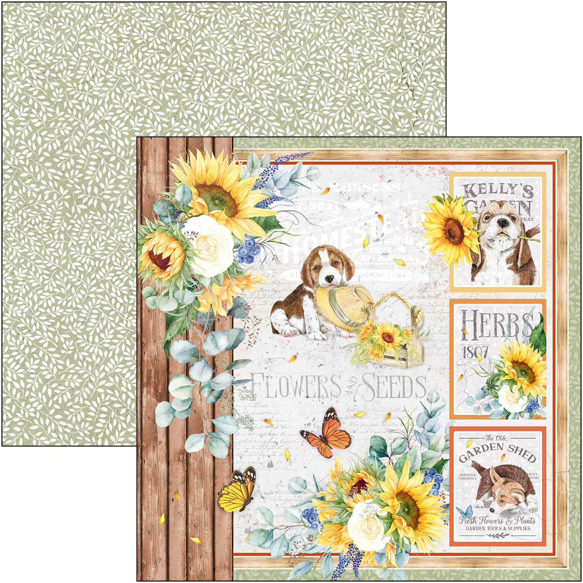 Ciao Bella Farmhouse Garden Paper Pad 12"x12" 12/Pkg