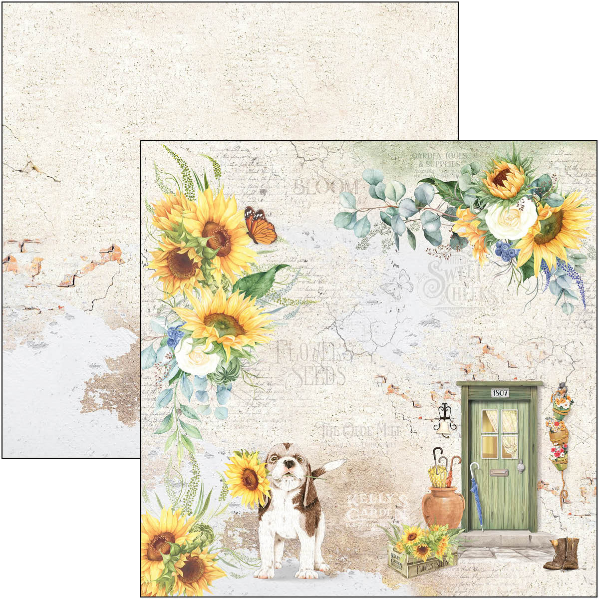 Ciao Bella Farmhouse Garden Paper Pad 12"x12" 12/Pkg