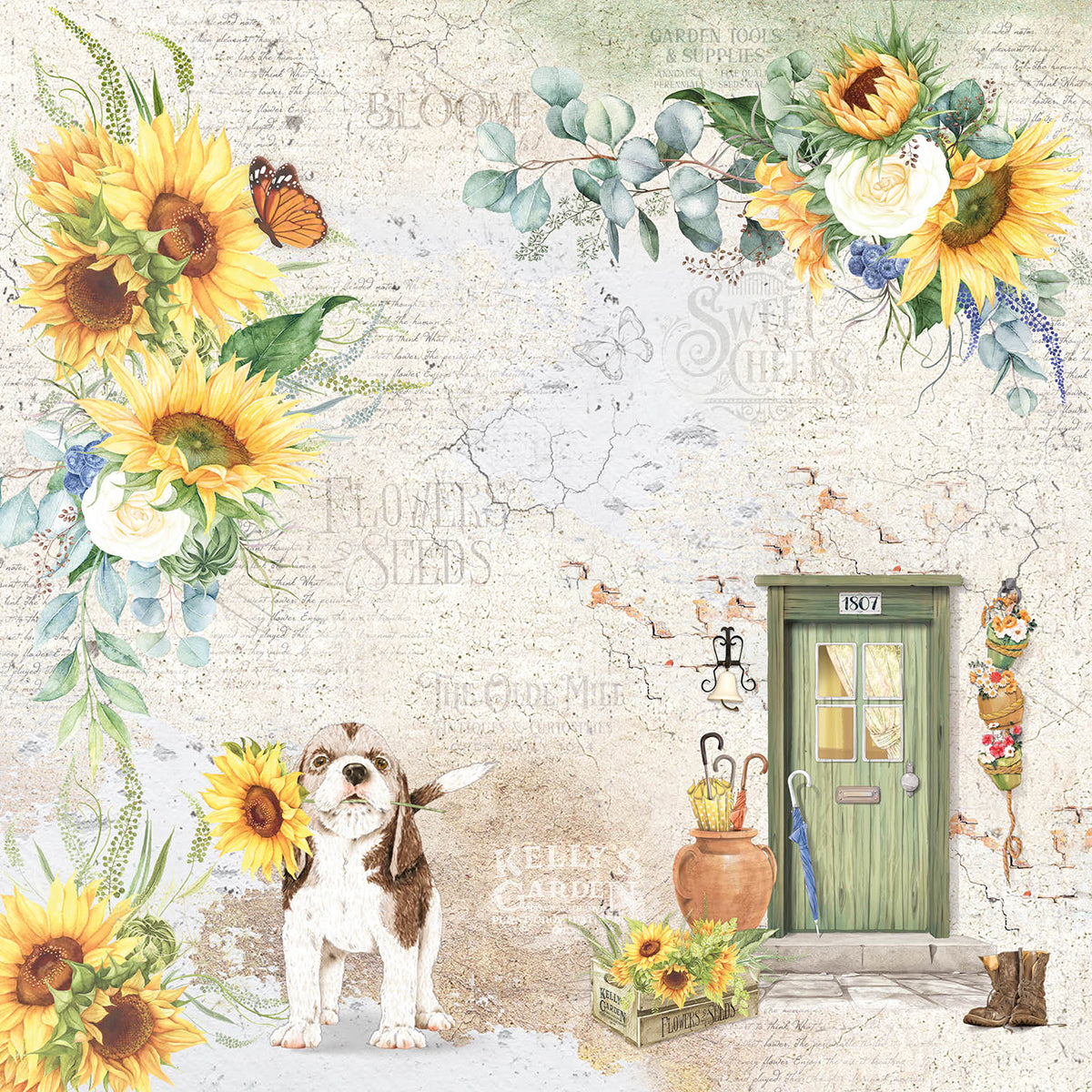 Ciao Bella Farmhouse Garden Paper Pad 12"x12" 12/Pkg