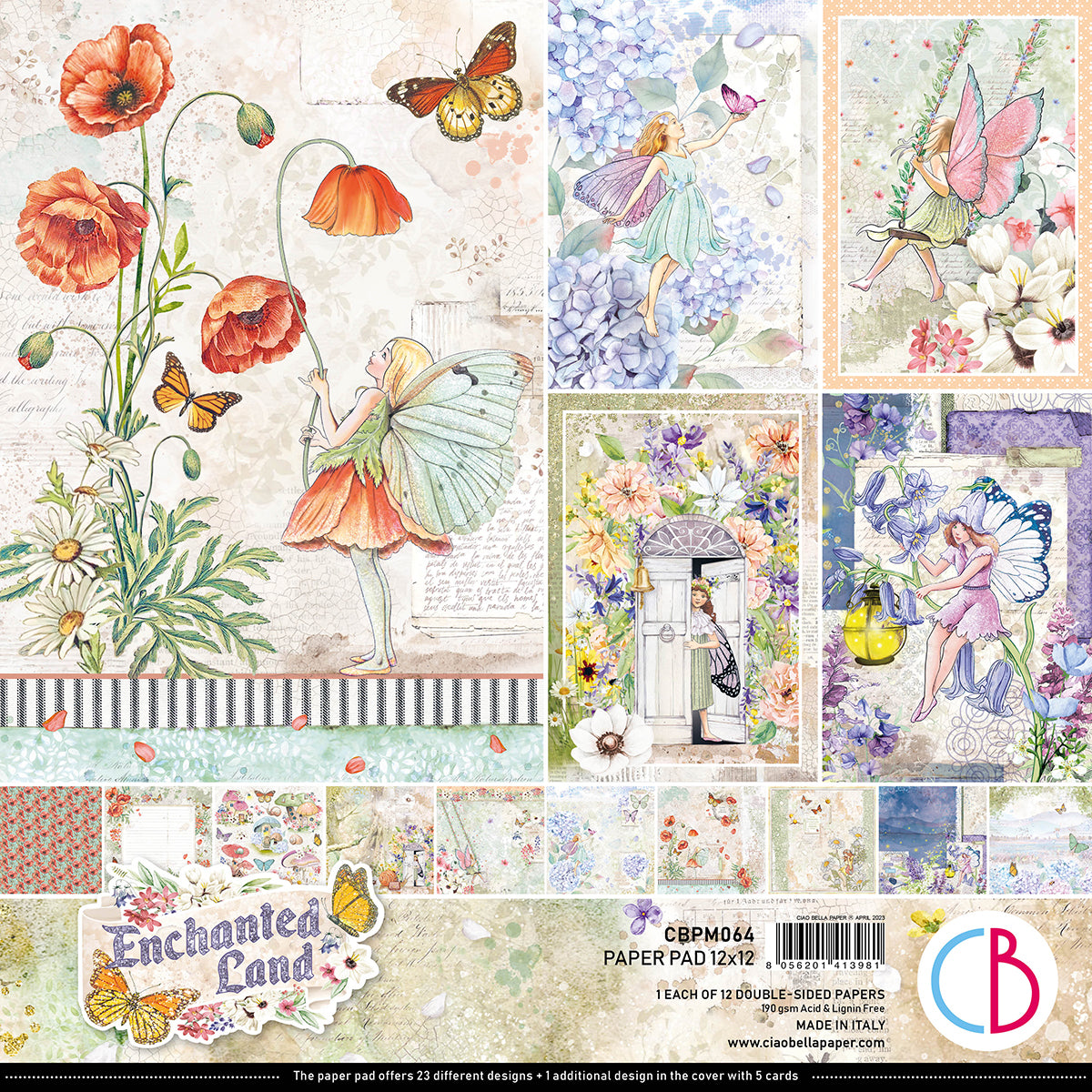 Ciao Bella Enchanted Land Paper Pad 12"x12" 12/Pkg