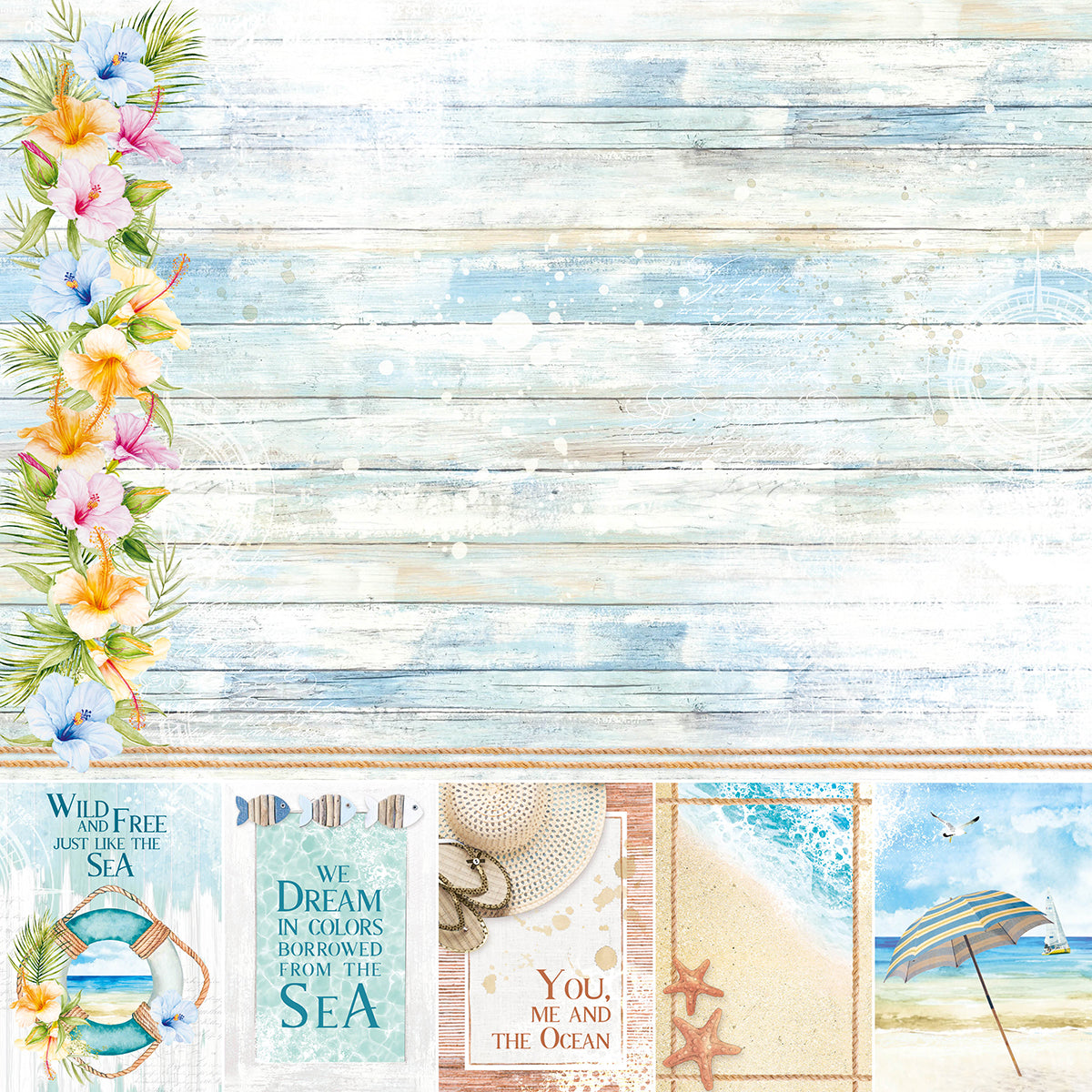 Ciao Bella Summer Breeze Paper Pad 12"x12" 12/Pkg