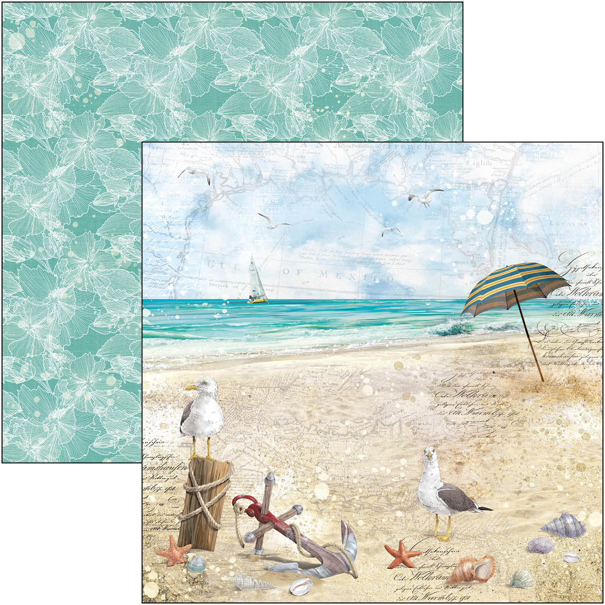 Ciao Bella Summer Breeze Paper Pad 12"x12" 12/Pkg