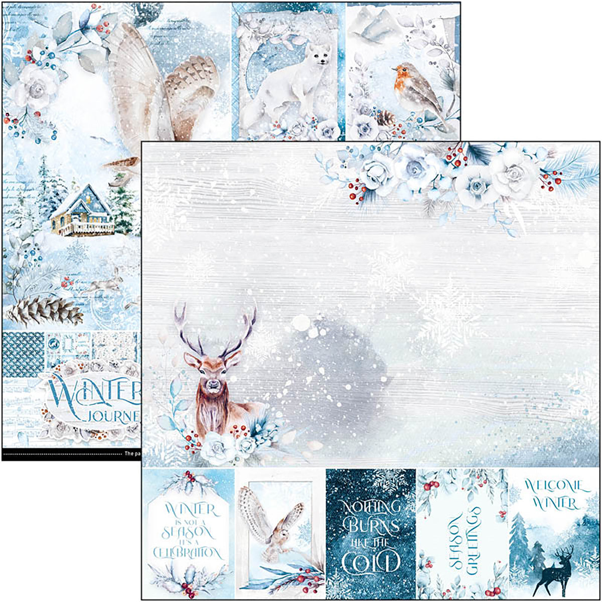 Ciao Bella Winter Journey Paper Pad 12"x12" 12/Pkg