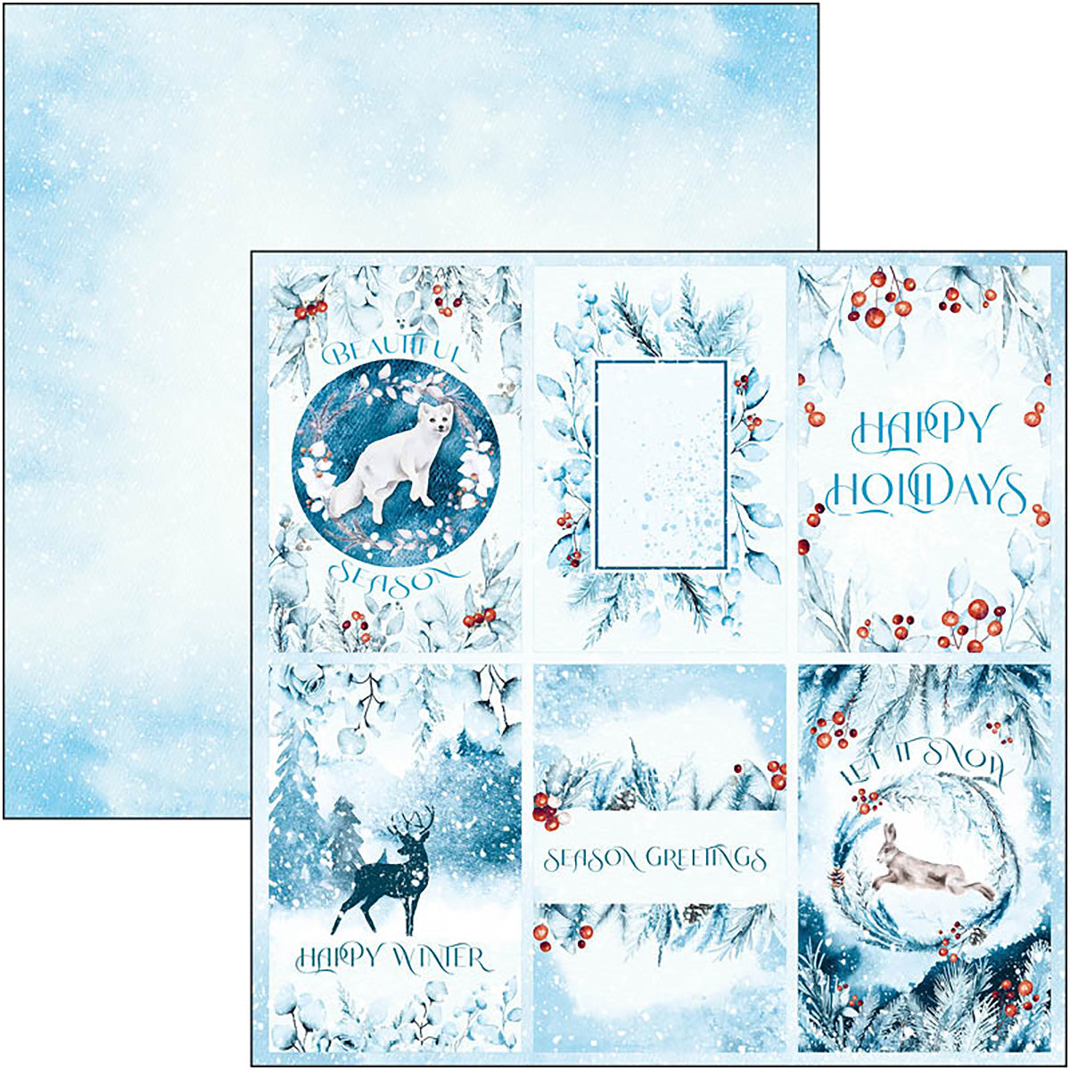 Ciao Bella Winter Journey Paper Pad 12"x12" 12/Pkg