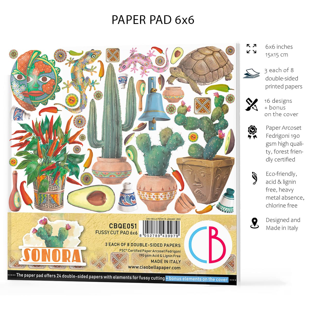 Ciao Bella Sonora Fussy Cut Pad 6"x6" 24/Pkg