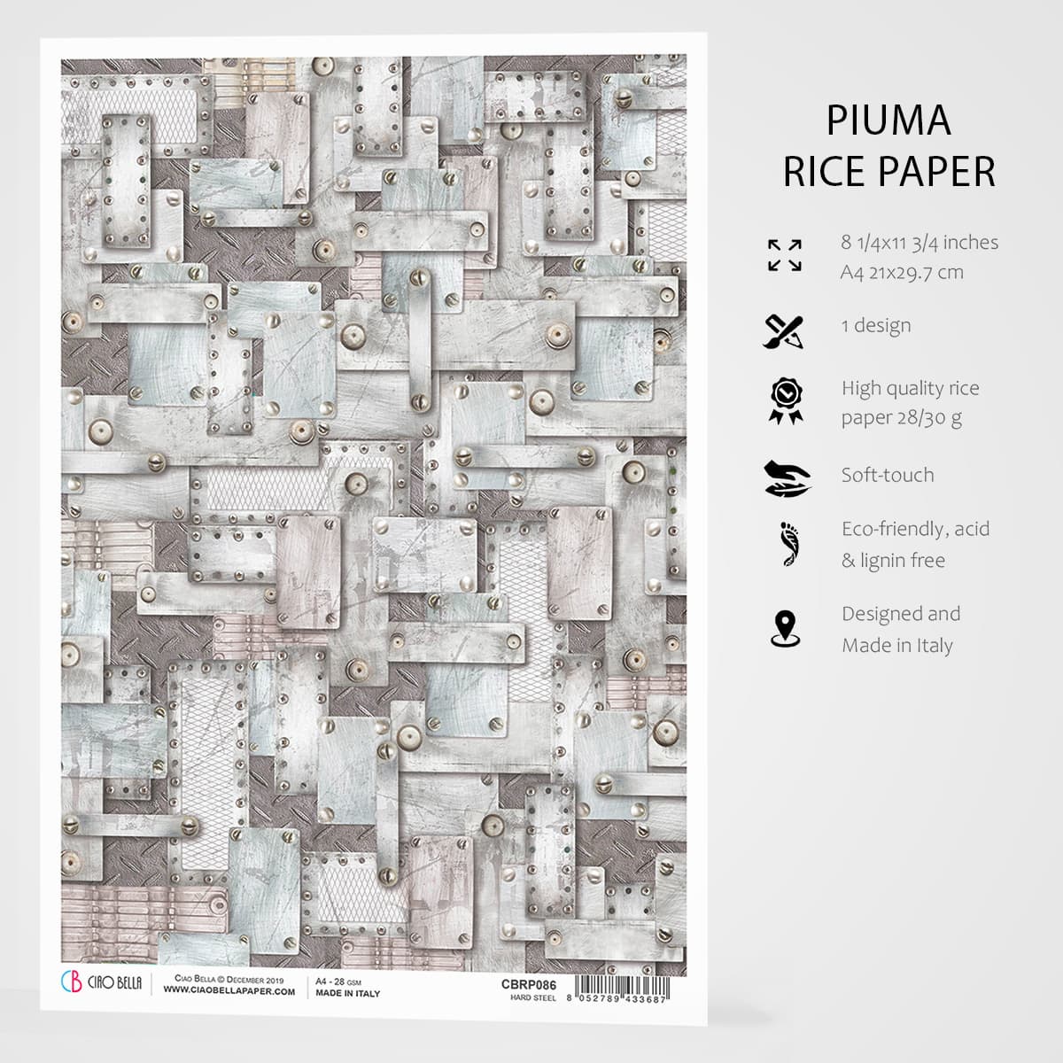 Ciao Bella Rice Paper A4 Hard Steel