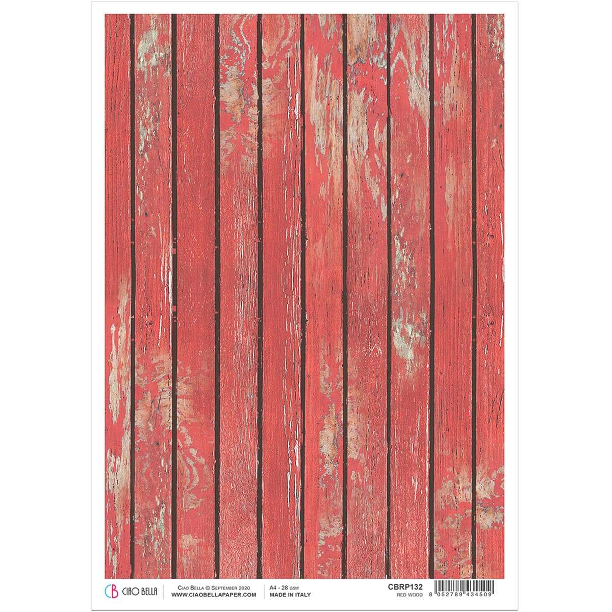 Ciao Bella Rice Paper A4 Red Wood