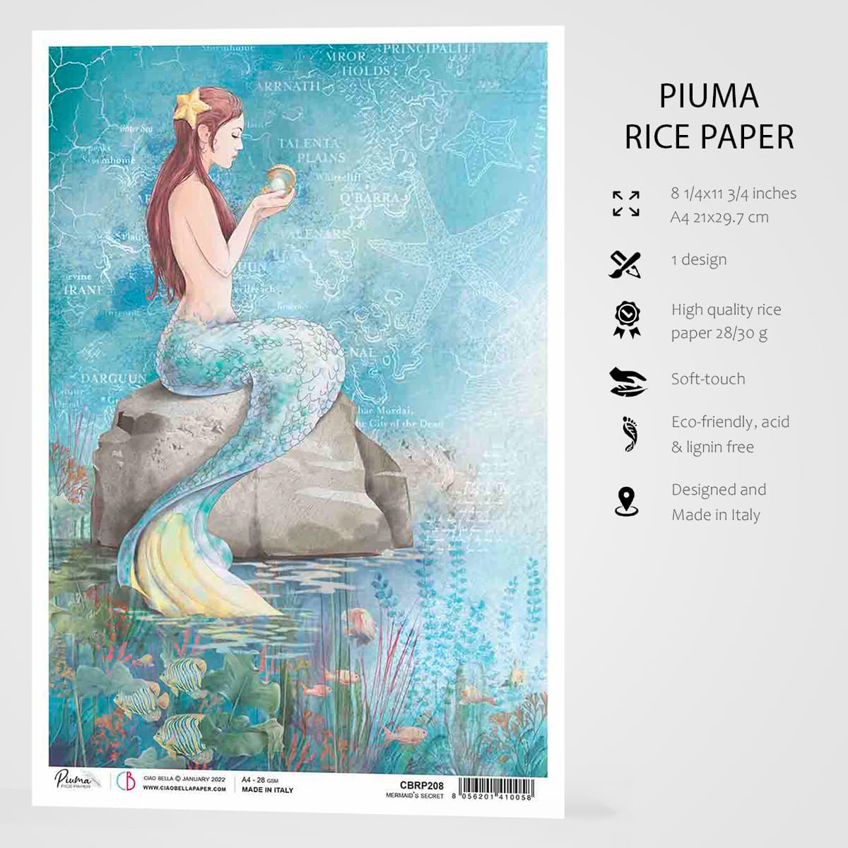 Ciao Bella Rice Paper A4 Mermaid's Secret