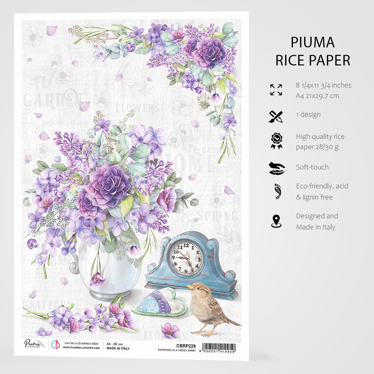 Ciao Bella Rice Paper A4 Everyday Is A Fresh Start