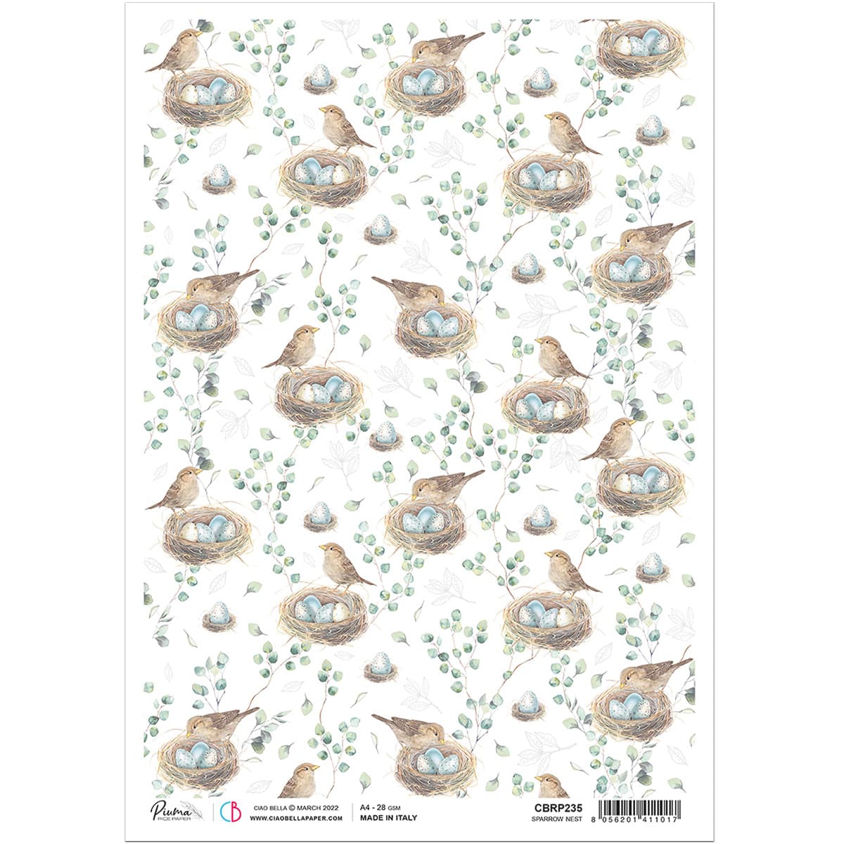 Ciao Bella Rice Paper A4 Sparrow Nest