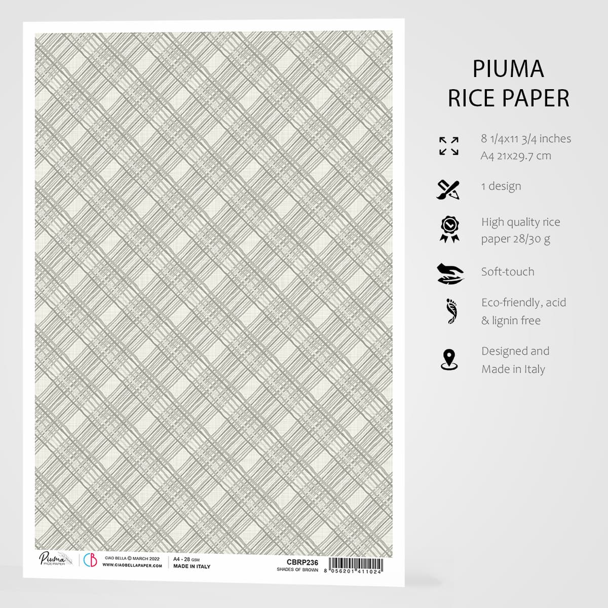 Ciao Bella Rice Paper A4 Shades Of Brown