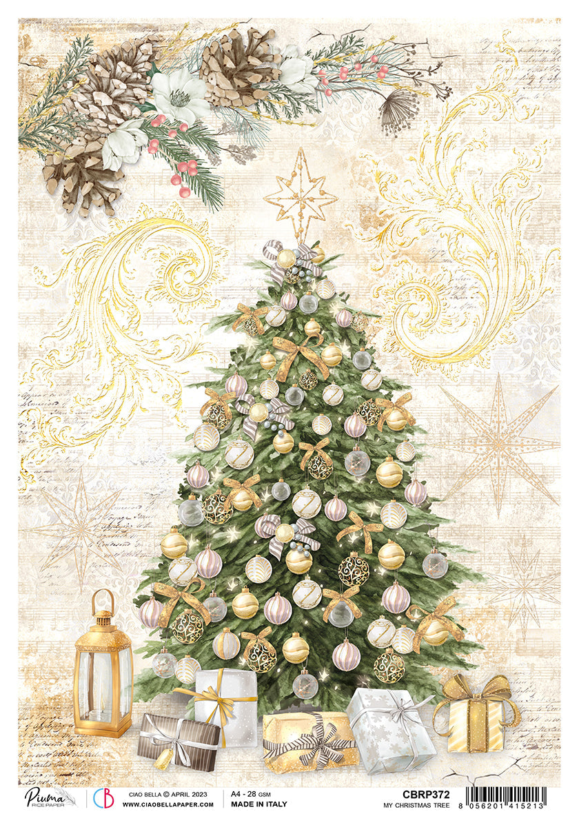 Ciao Bella Rice Paper A4 Piuma My Christmas Tree - 5 Sheets