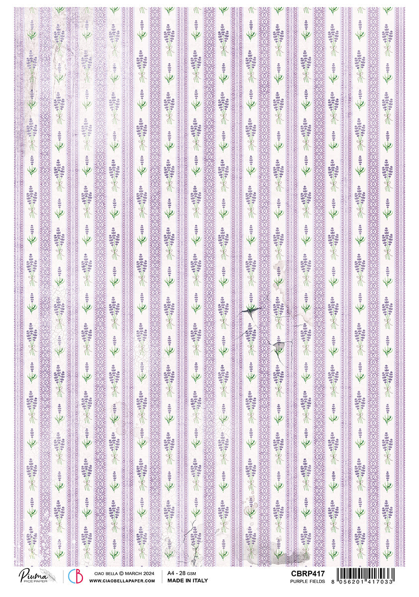 Rice Paper A4 Piuma Purple Fields - 5 Sheets