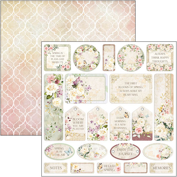 Ciao Bella Blooming Patterns Pad 12"x12" 8/Pkg
