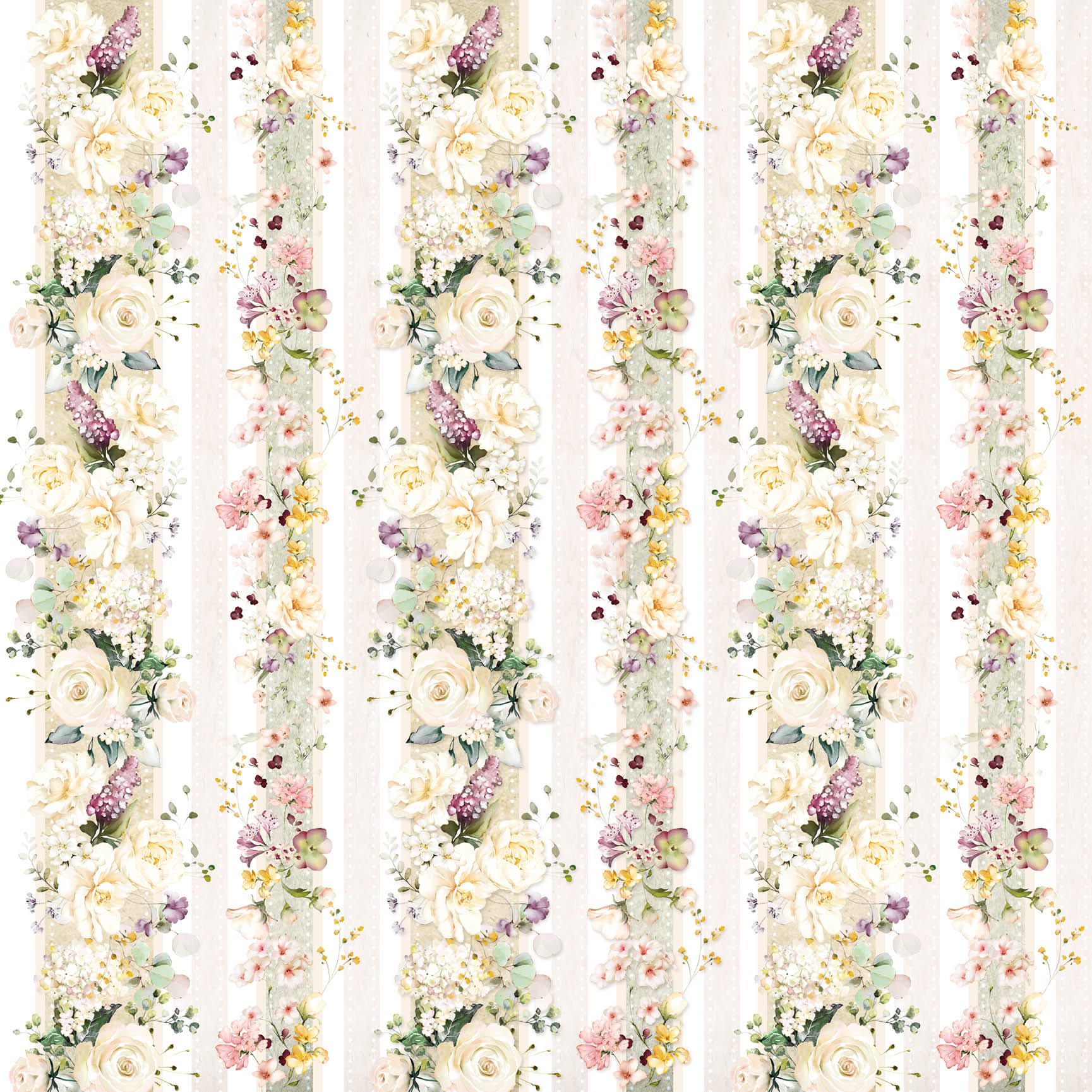 Ciao Bella Blooming Patterns Pad 12"x12" 8/Pkg