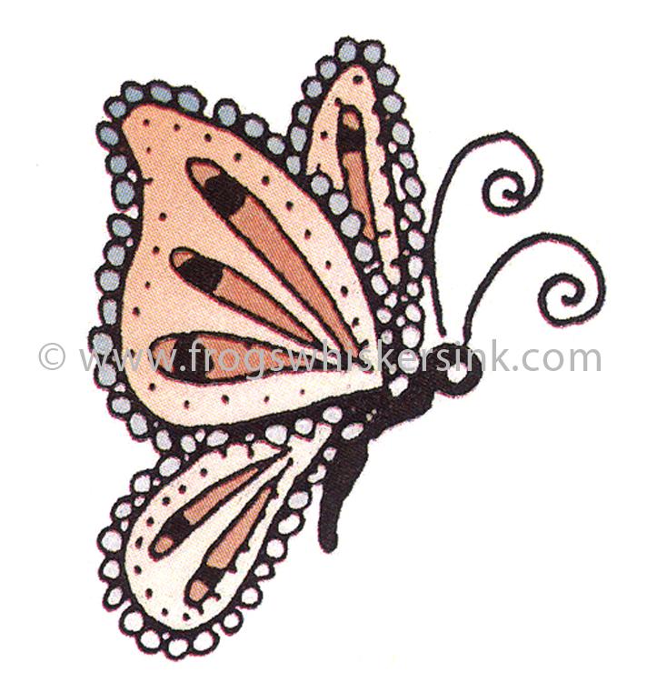 Frog's Whiskers Ink Stamps -Butterfly Right Cling Mount Stamp