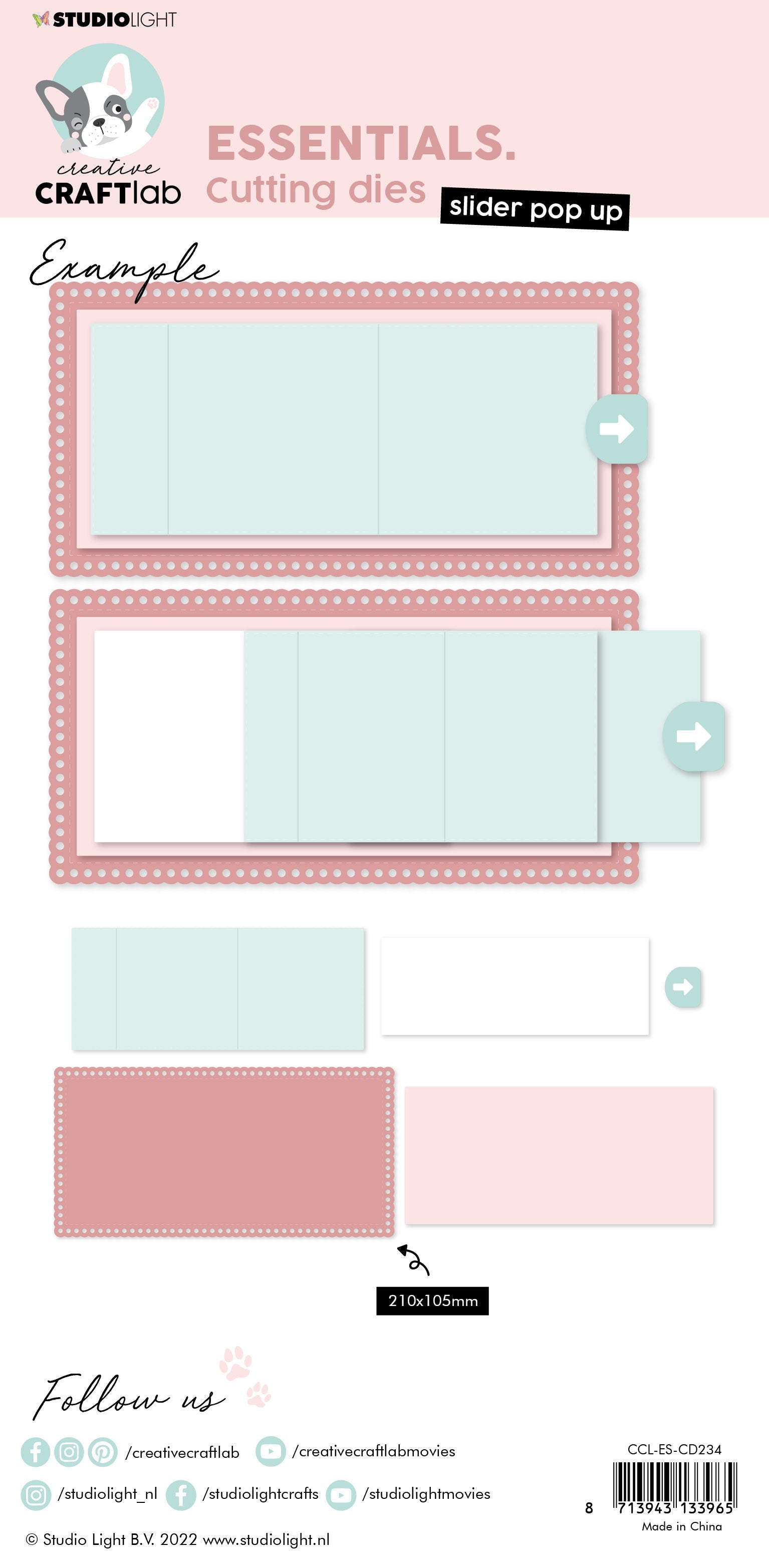 CCL Cutting Die Slider Pop Up Essentials 210x105x1mm 5 PC nr.234