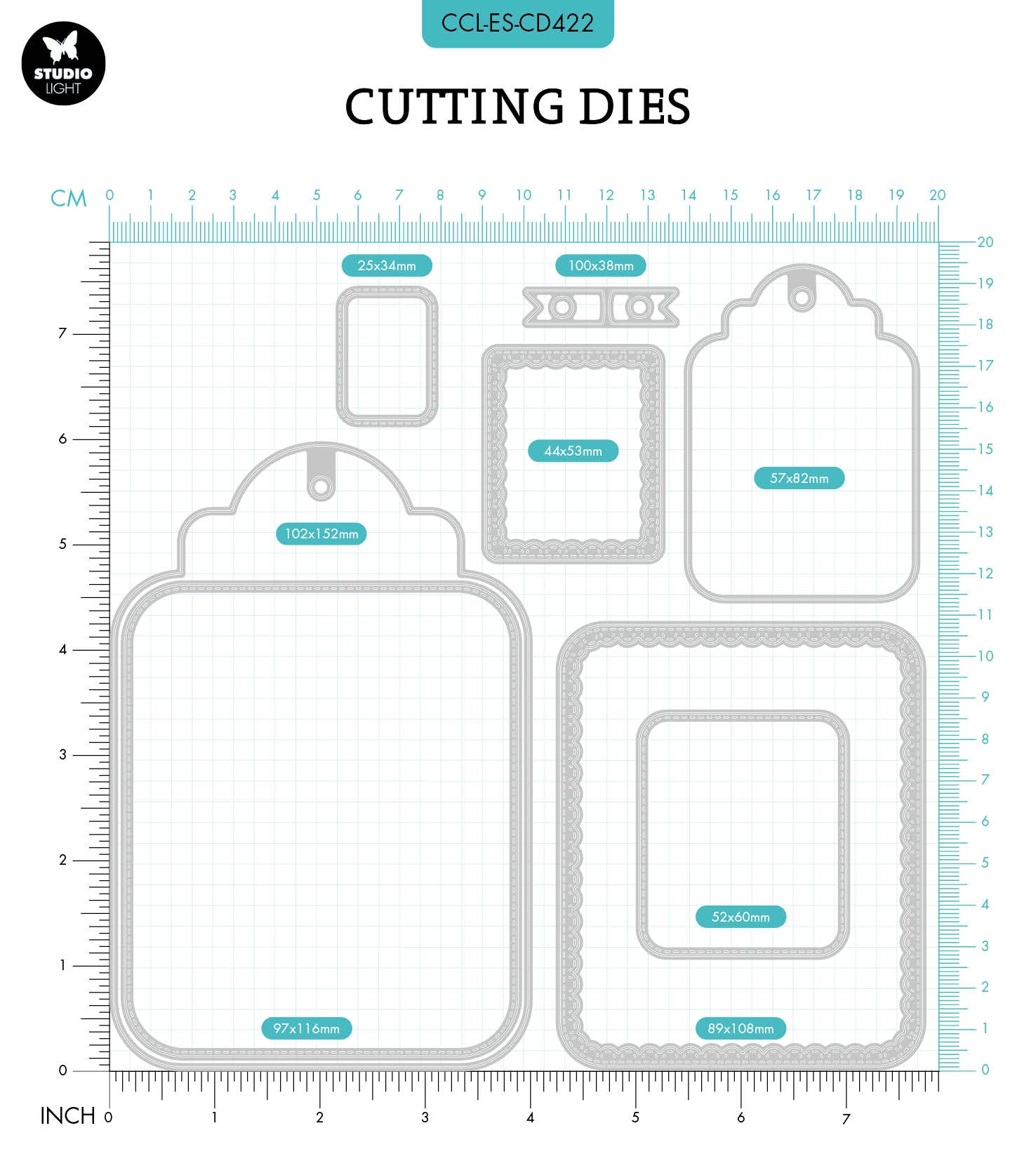 CCL Cutting Die Tag Set Essentials 152x102x1mm 1 PC nr.422