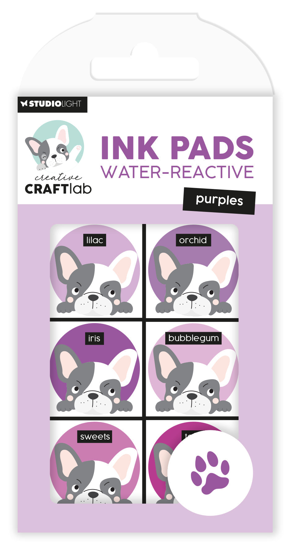 CCL Ink Pads Water-Reactive Purples Essentials 120x70x16mm 6 PC nr.20