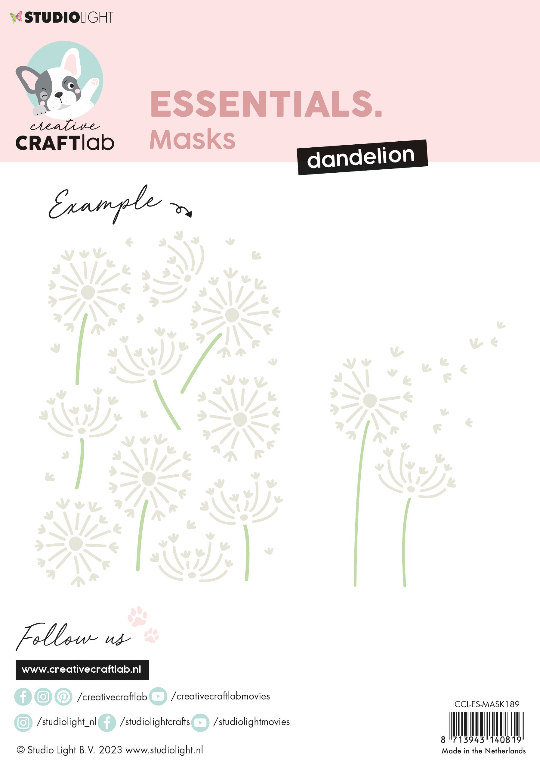 CCL Mask Dandelion Essentials 210x148x1mm 1 PC nr.189