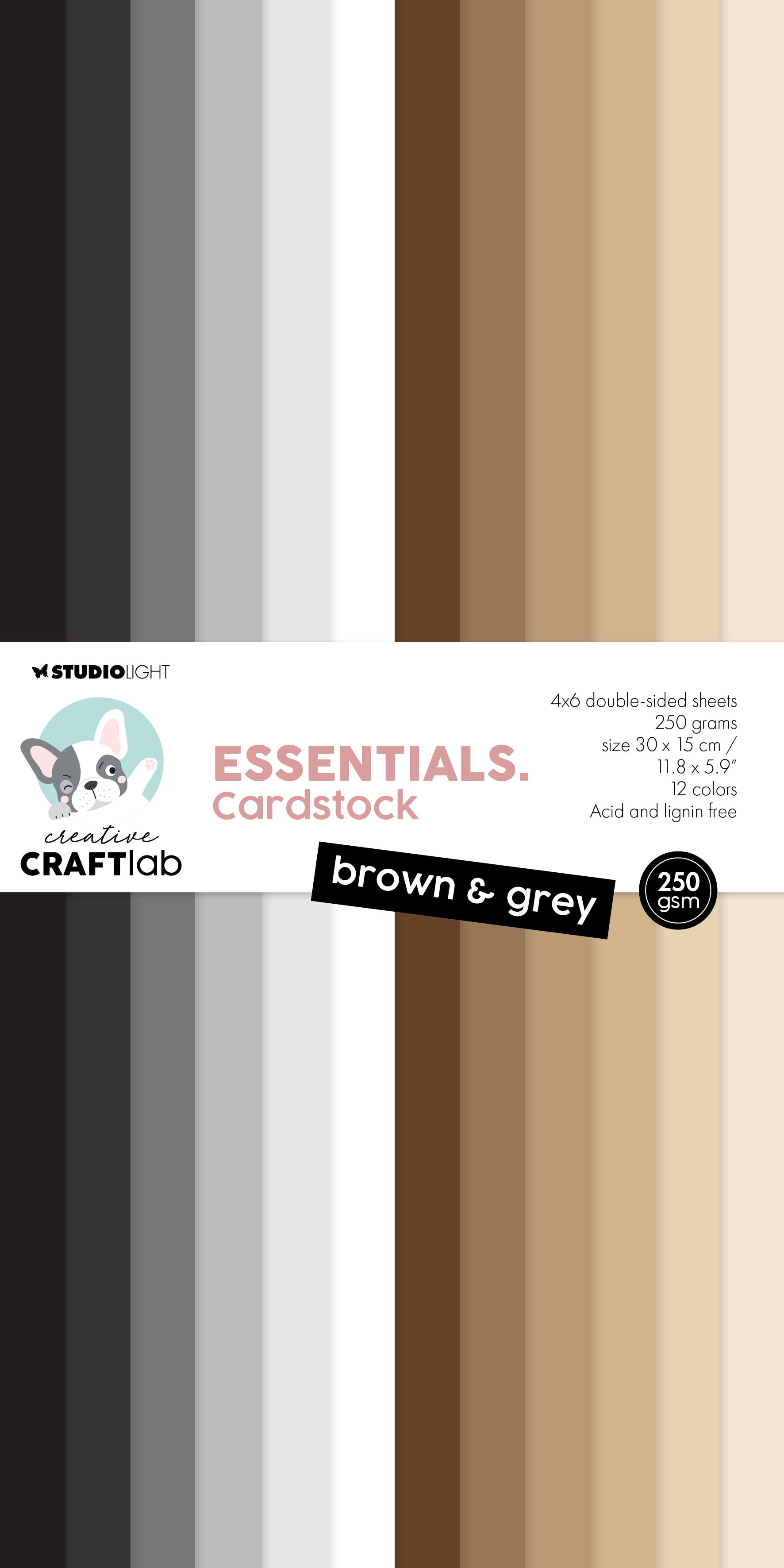 CCL Paper Pad Brown & Grey 250gsm Essentials 24 SH