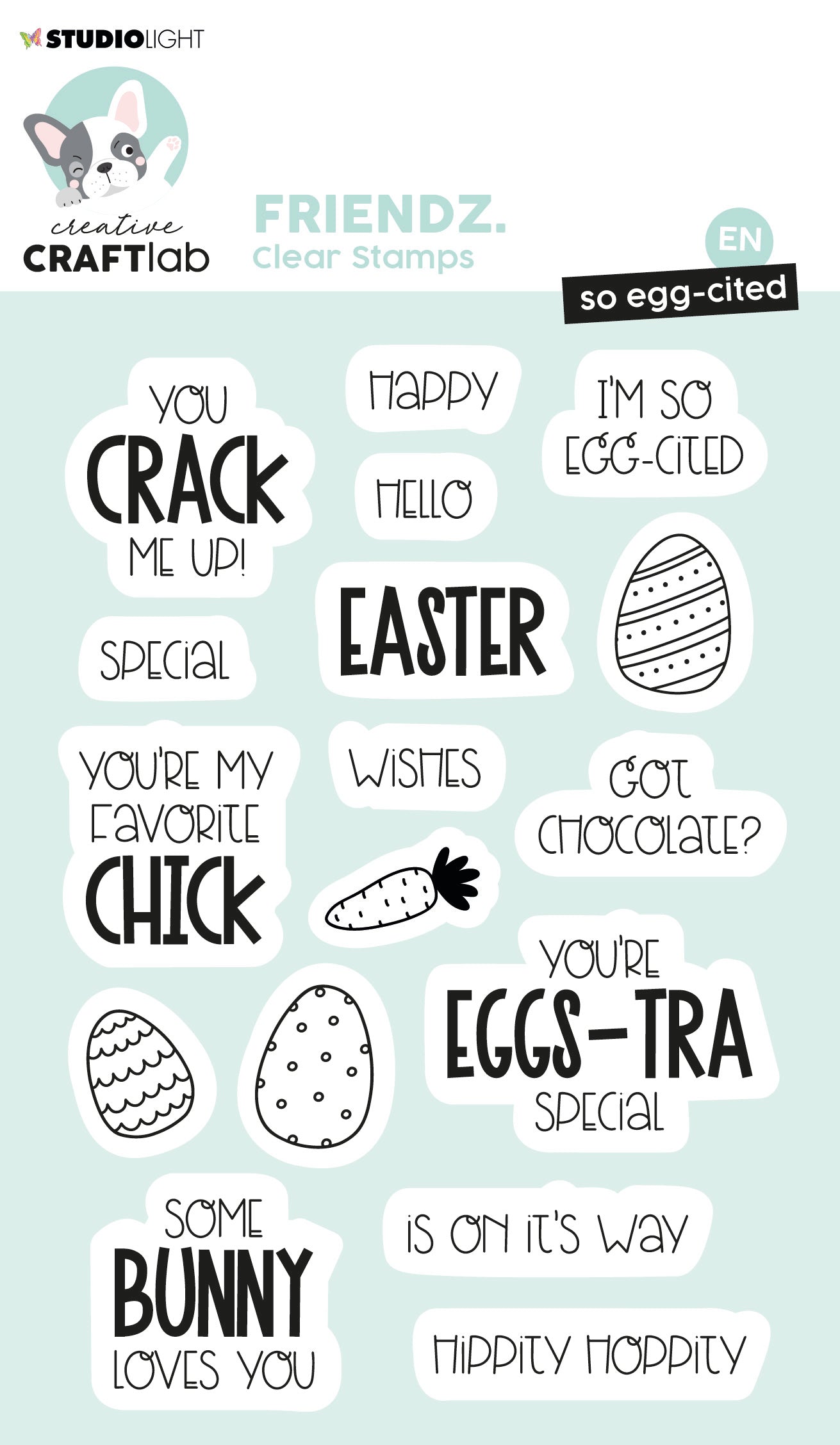 CCL Clear Stamp So Egg-cited Friendz 141x96x3mm 17 PC nr.416