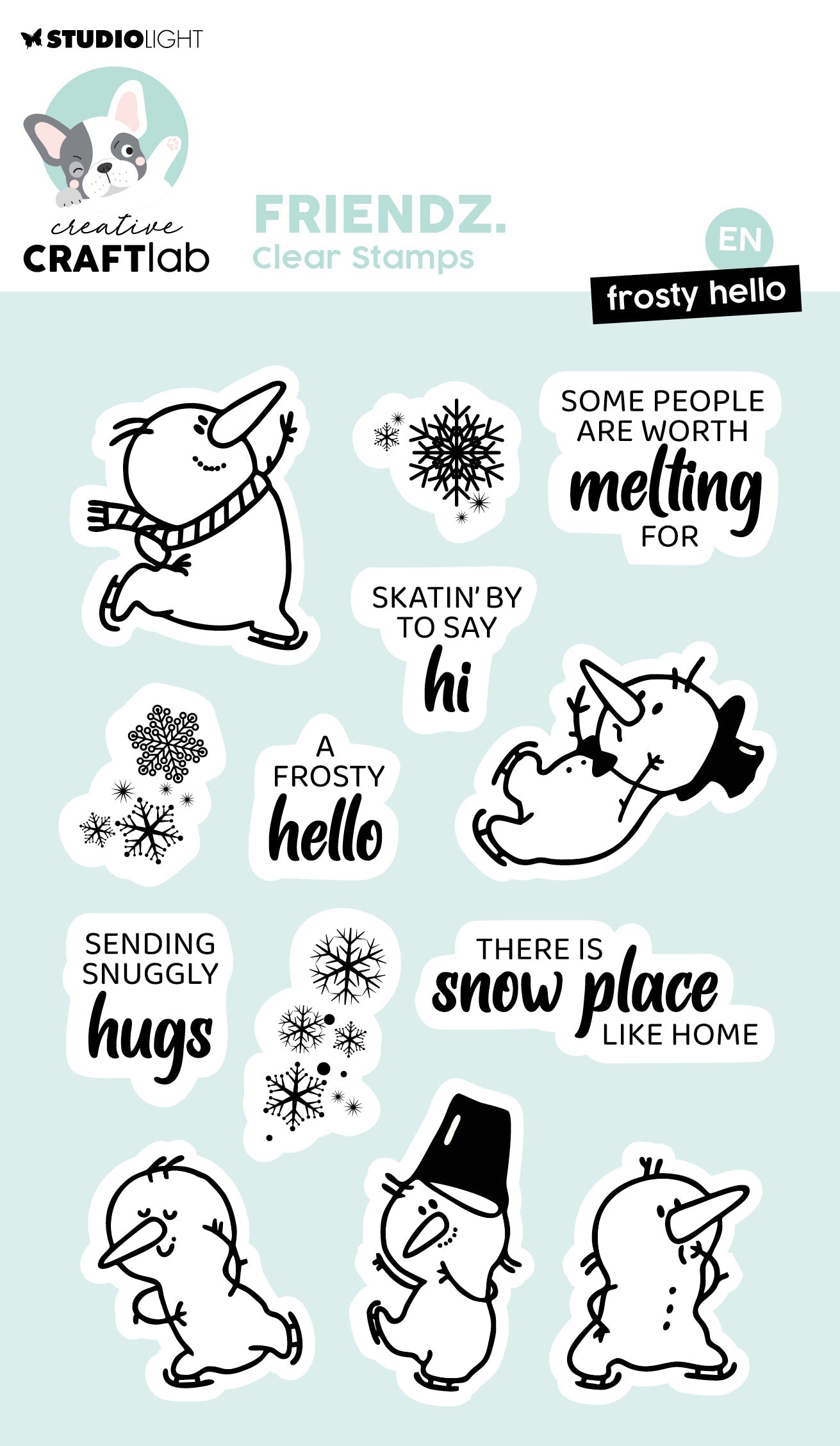 CCL Clear Stamp Frosty Hello Friendz 210x148xmm 13 PC nr.570