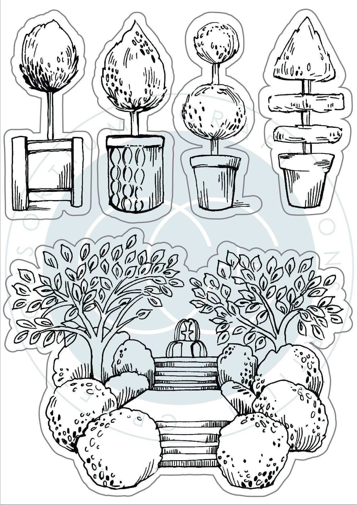 Secret Garden - Stamp Set - Topiary