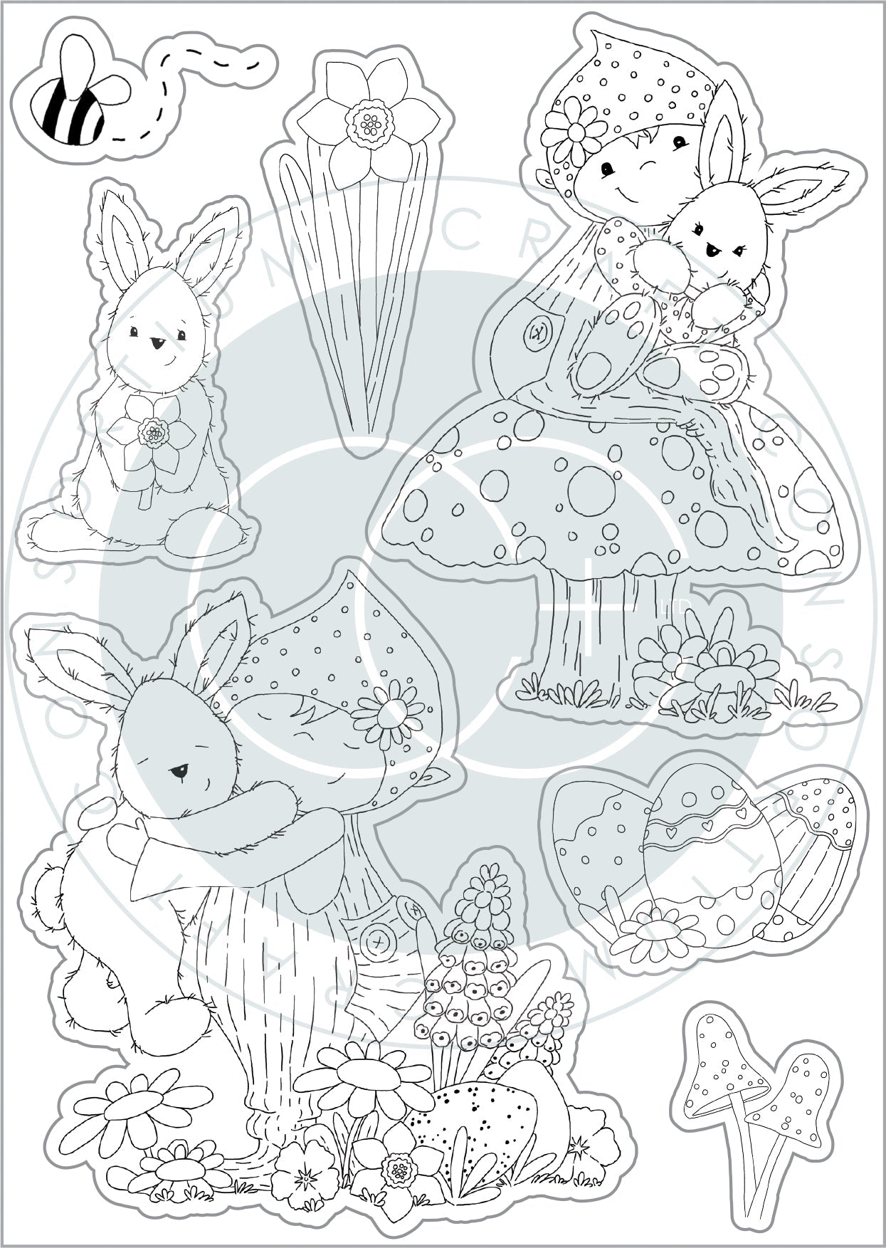 Craft Consortium Let Spring Begin - Stamp Set - Bunny