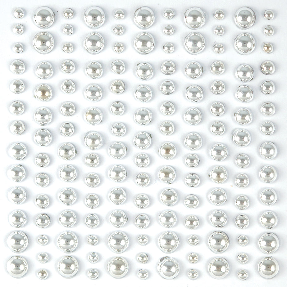 Craft Consortium Adhesive Pearls - Silver