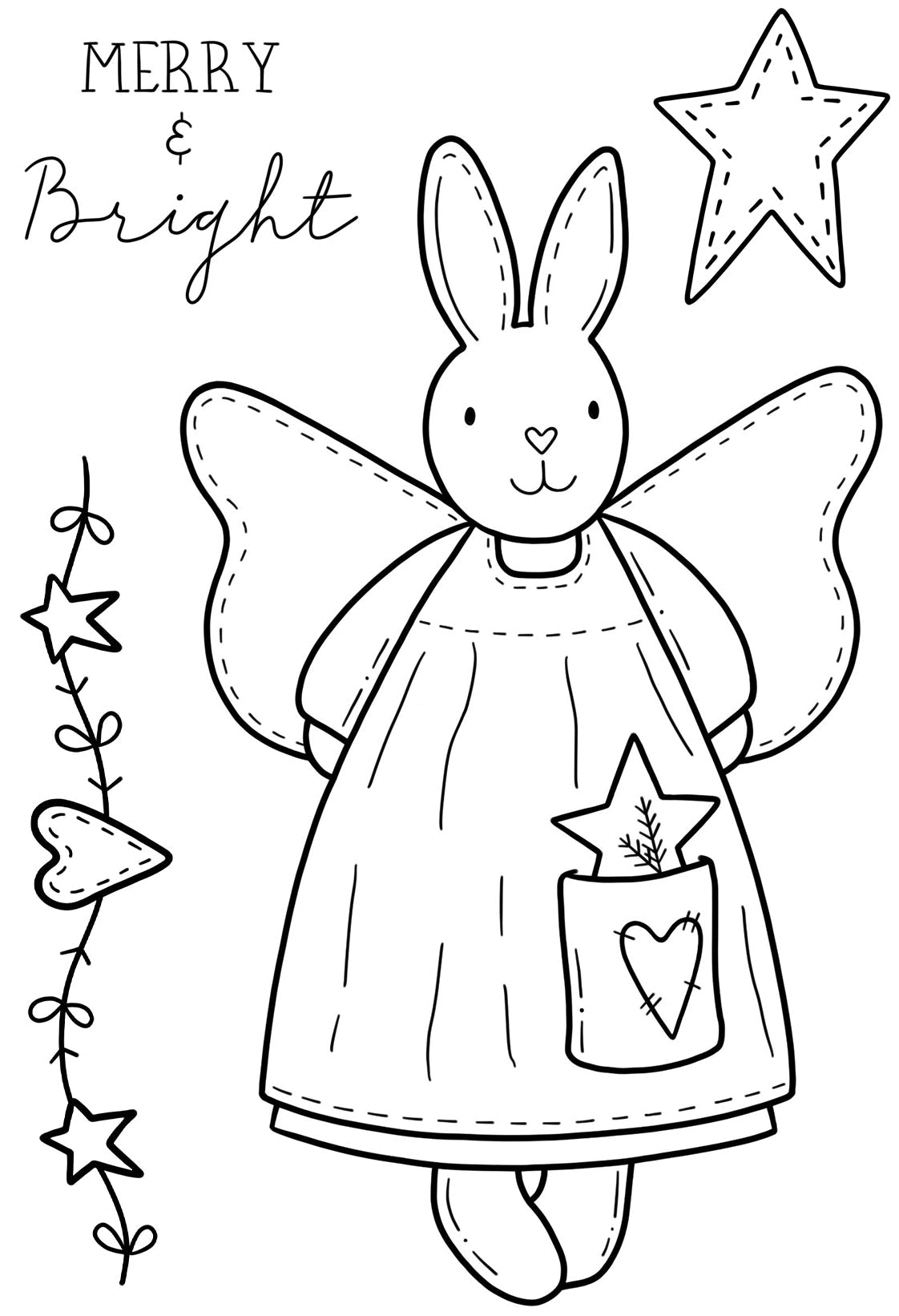 Creative Expressions Sam Poole Angel Bunny 6 in x 4 in Clear Stamp Set