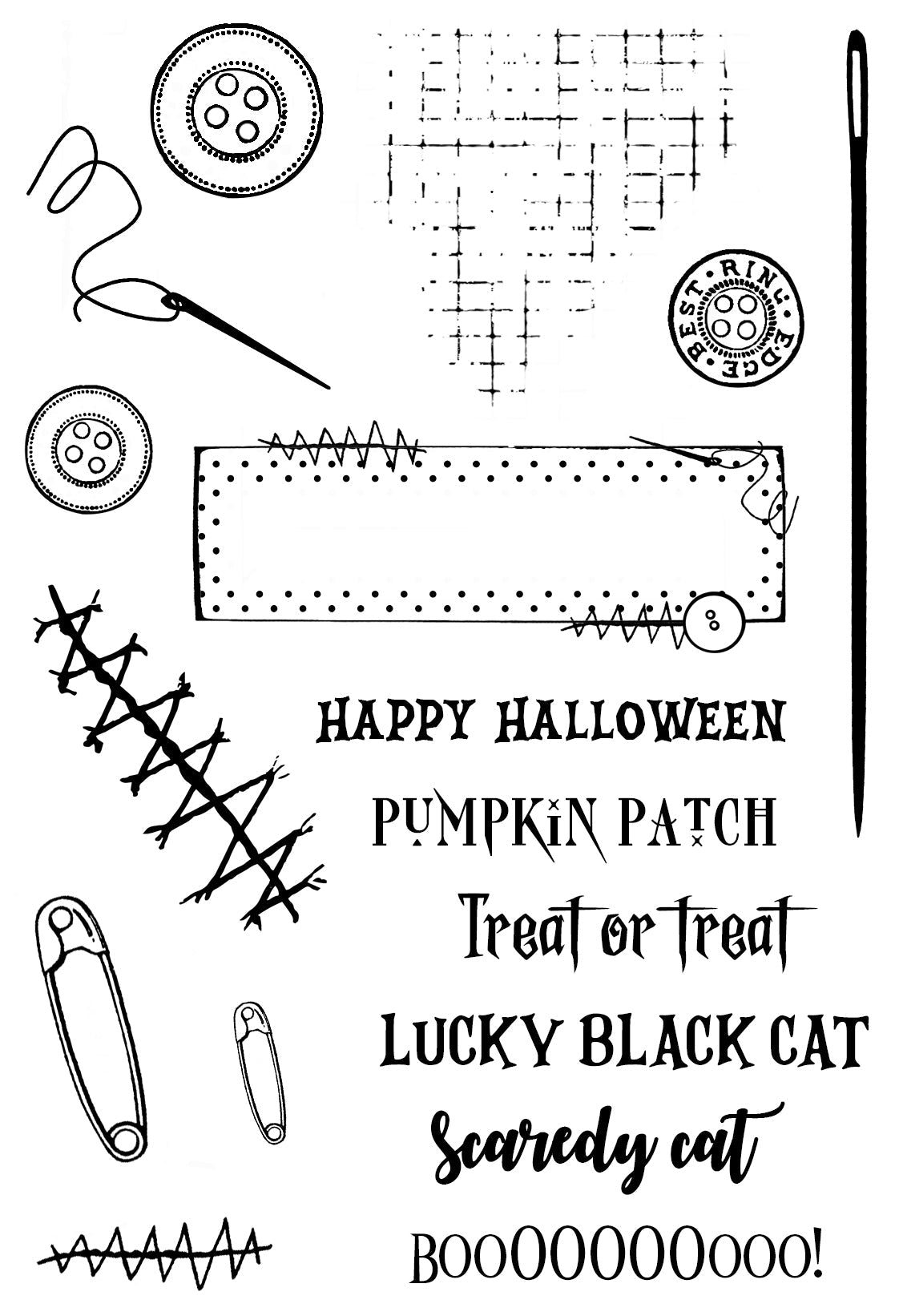 Creative Expressions Sam Poole Halloween Patch 4 in x 6 in Stamp Set