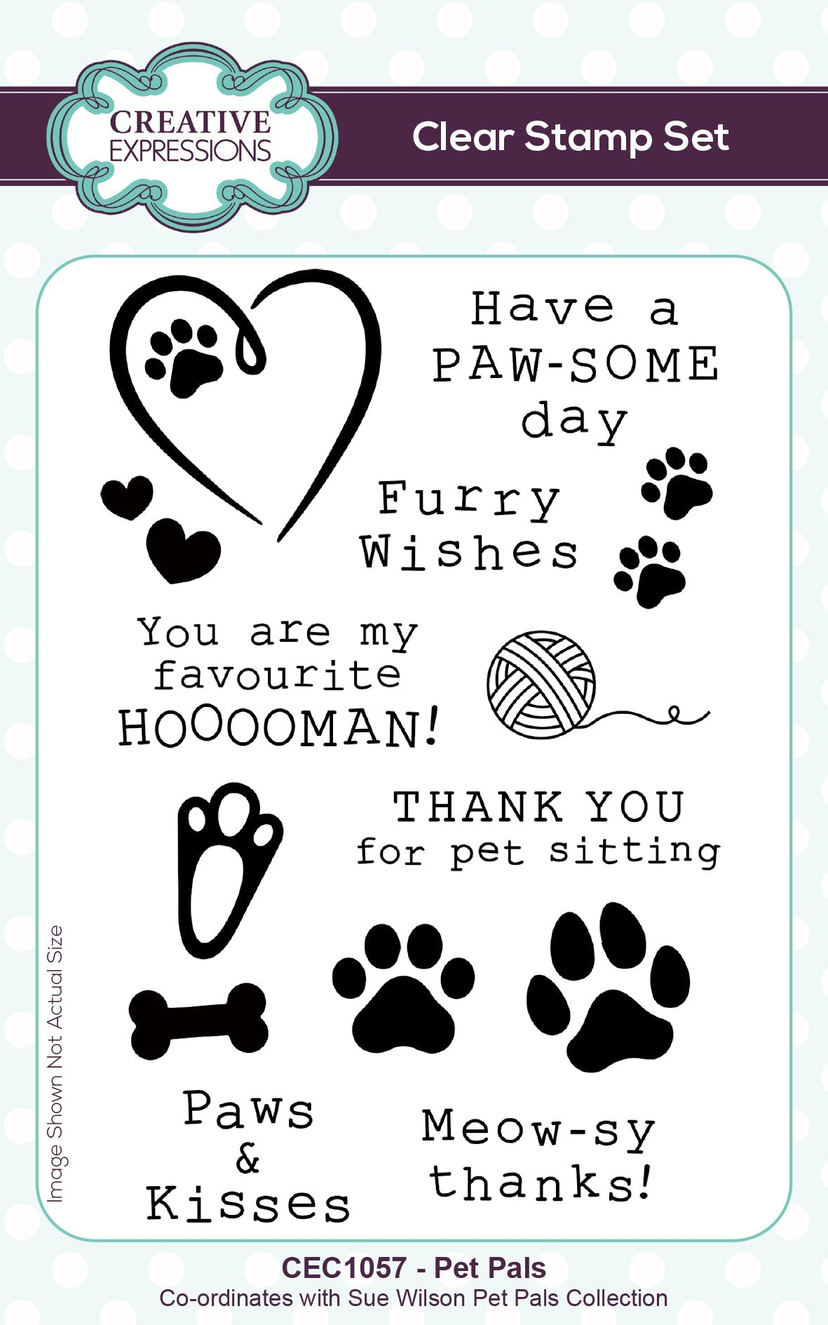 Creative Expressions Sue Wilson Pet Pals 6 in x 8 in Clear Stamp Set
