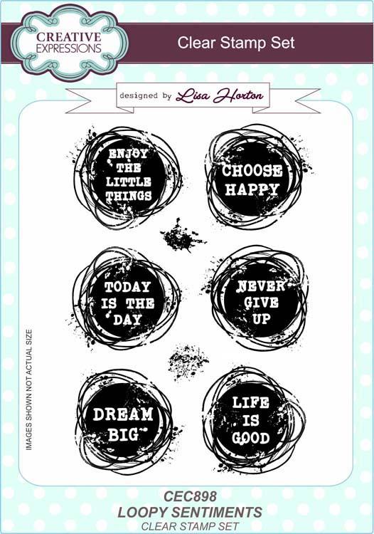 Creative Expressions Loopy Sentiments A5 Clear Stamp Set