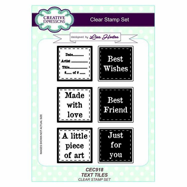 Creative Expressions A5 Artist Trading Clear Stamp Set Text Tiles