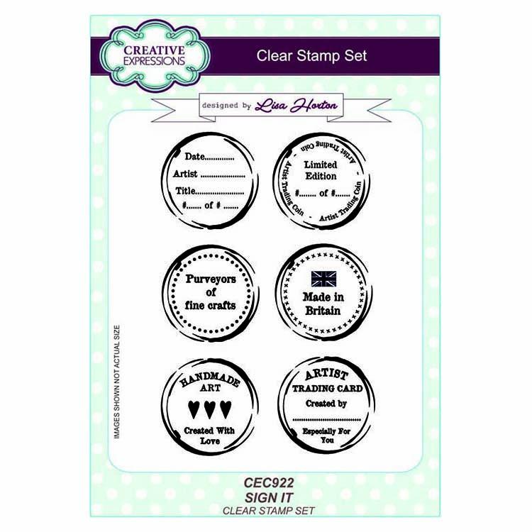 Creative Expressions A5 Artist Trading Clear Stamp Set Sign It
