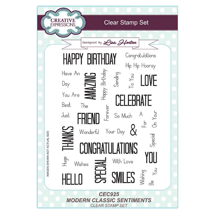 Creative Expressions Modern Classic Sentiments A5 Clear Stamp Set