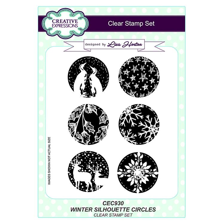 Creative Expressions Winter Silhouette Circles A5 Clear Stamp Set