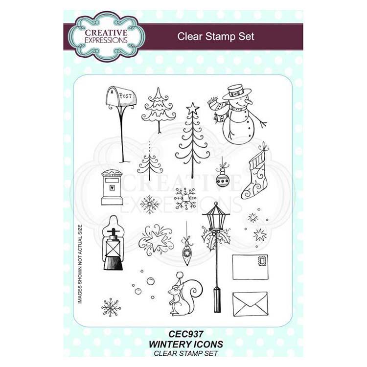 Creative Expressions Wintery Icons  A5 Clear Stamp Set