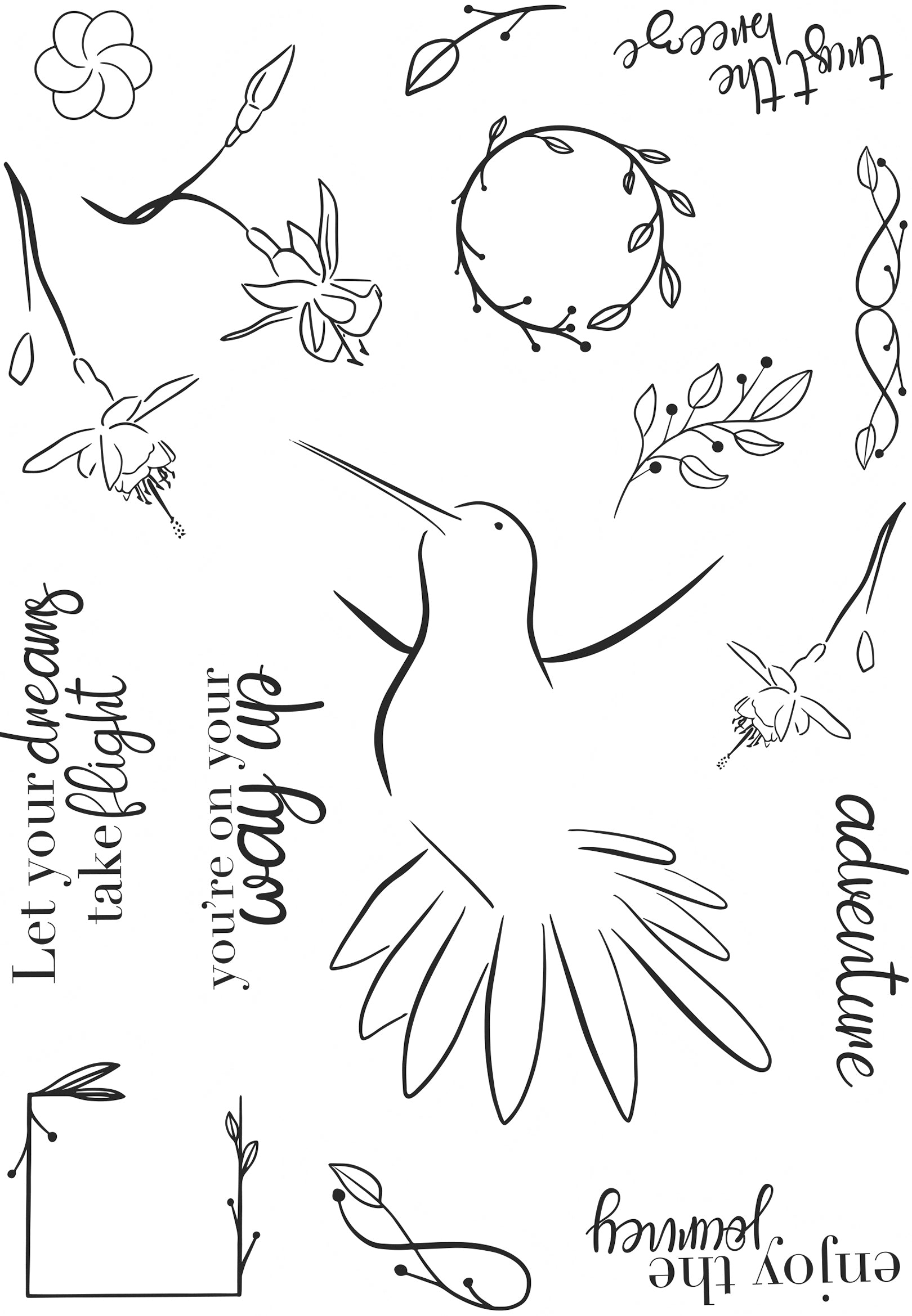 Creative Expressions Bonnita Moaby Blossoms In Flight 6 in x 8 in Clear Stamp Set