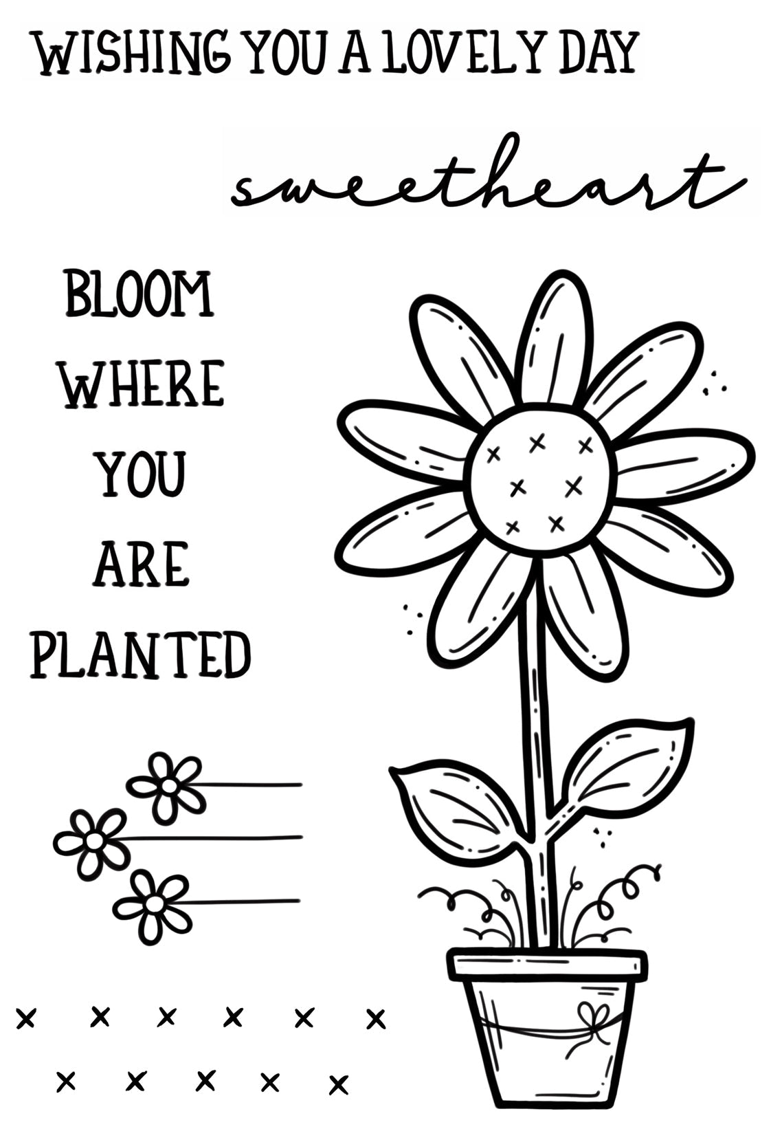 Creative Expressions Sam Poole Daisy Bloom 6 in x 4 in Clear Stamp Set